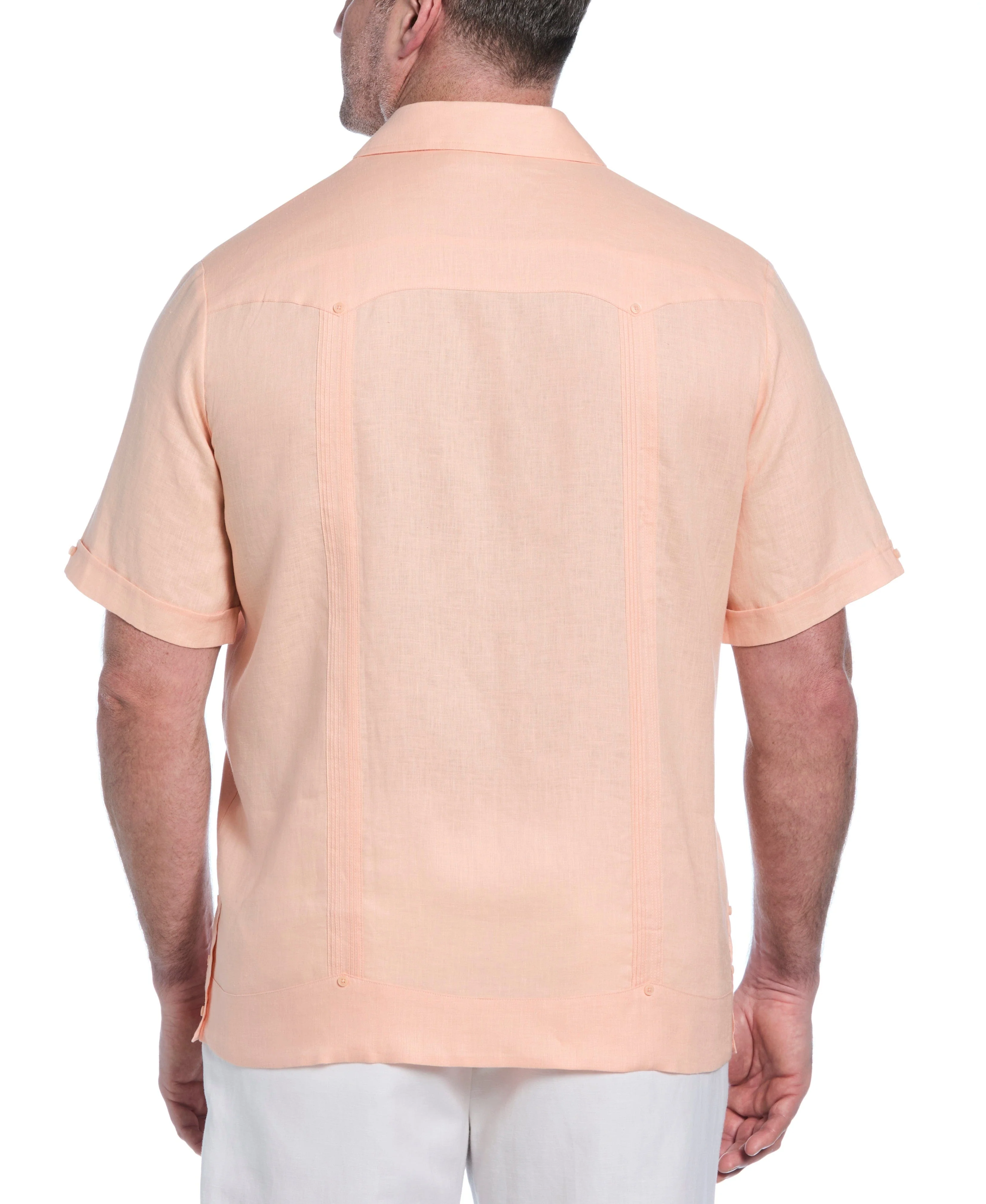 Big & Tall 100% Linen Classic Guayabera Shirt - Short Sleeve - Image 61