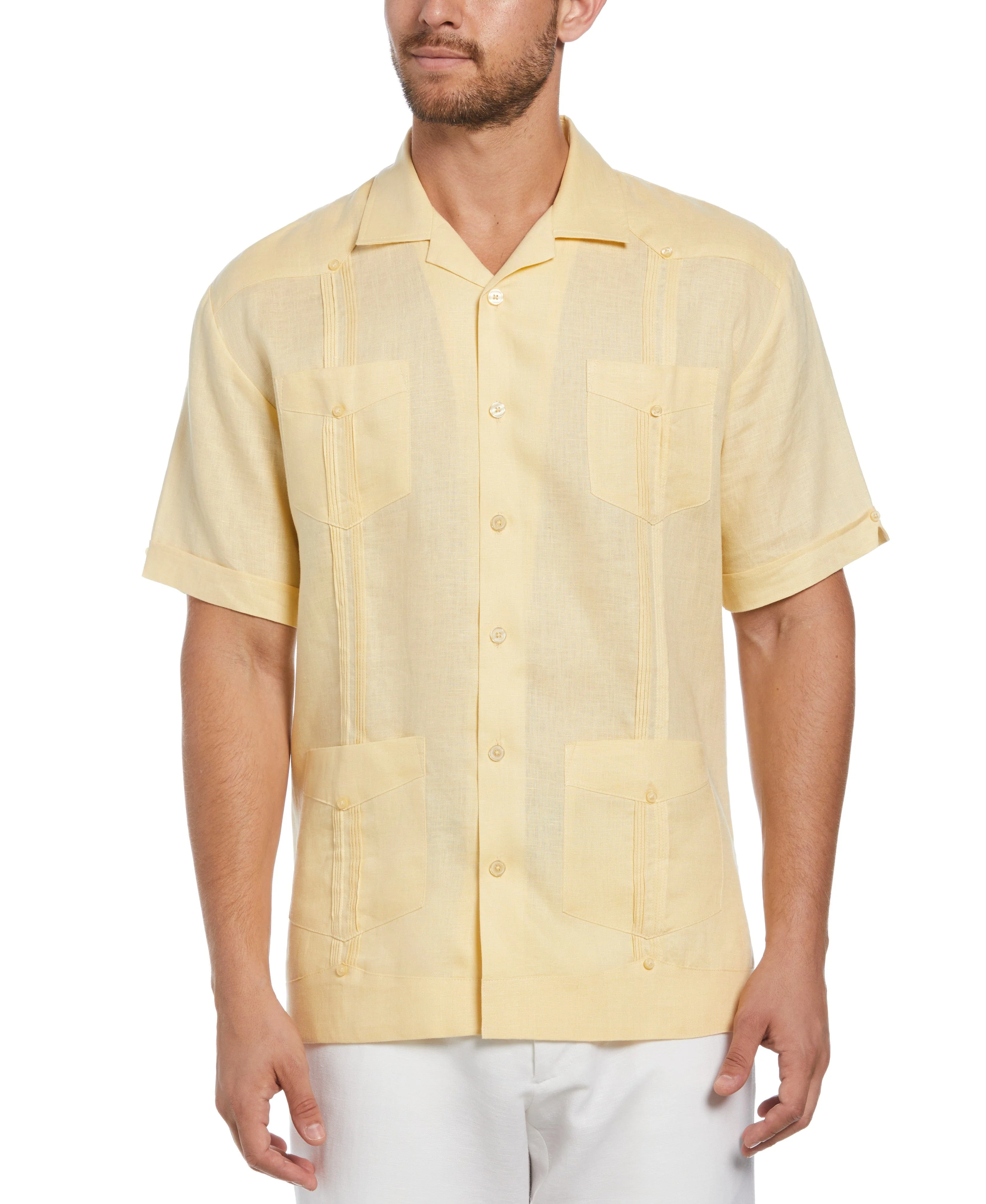 Big & Tall 100% Linen Classic Guayabera Shirt - Short Sleeve - Image 65