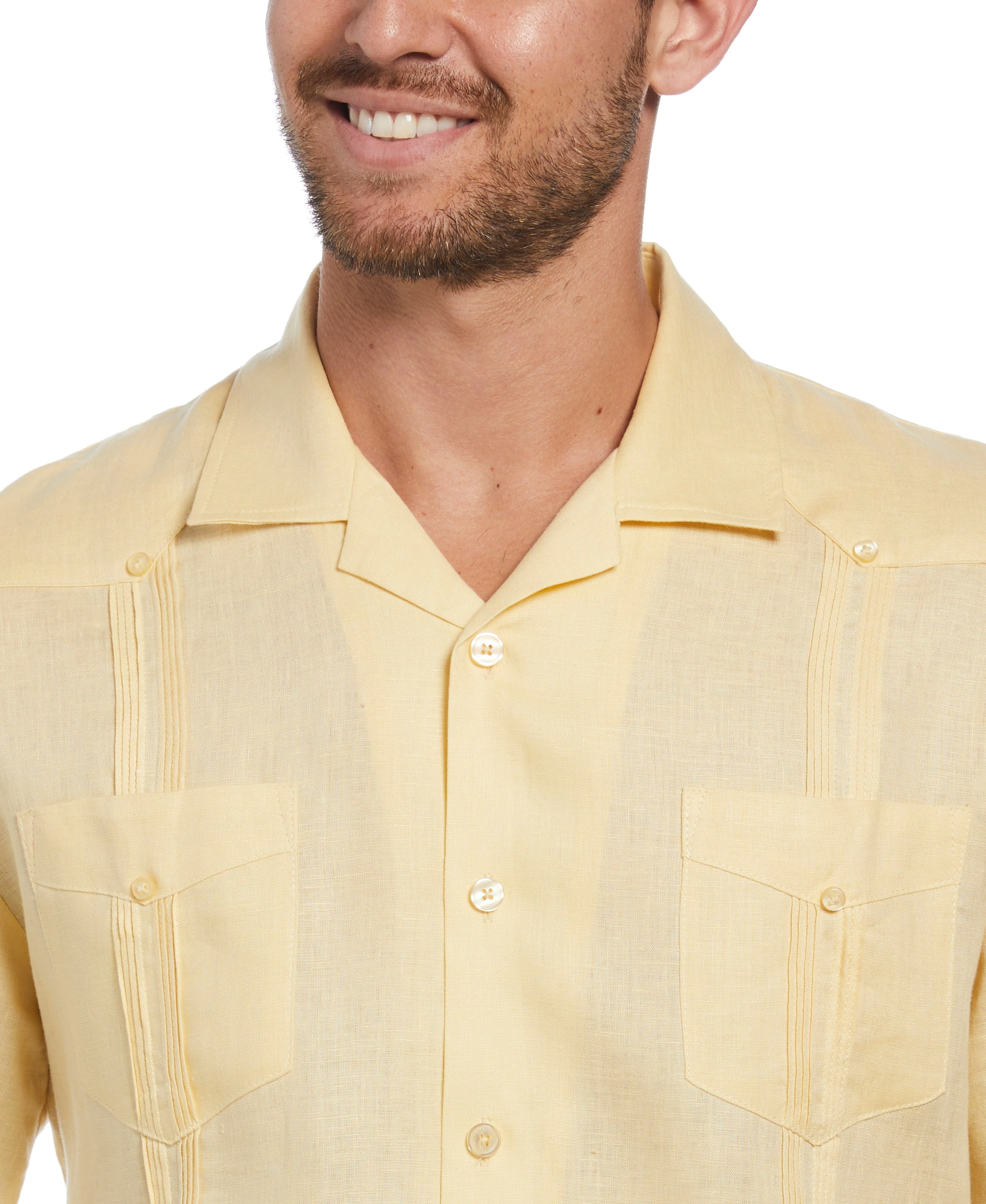 Big & Tall 100% Linen Classic Guayabera Shirt - Short Sleeve - Image 68