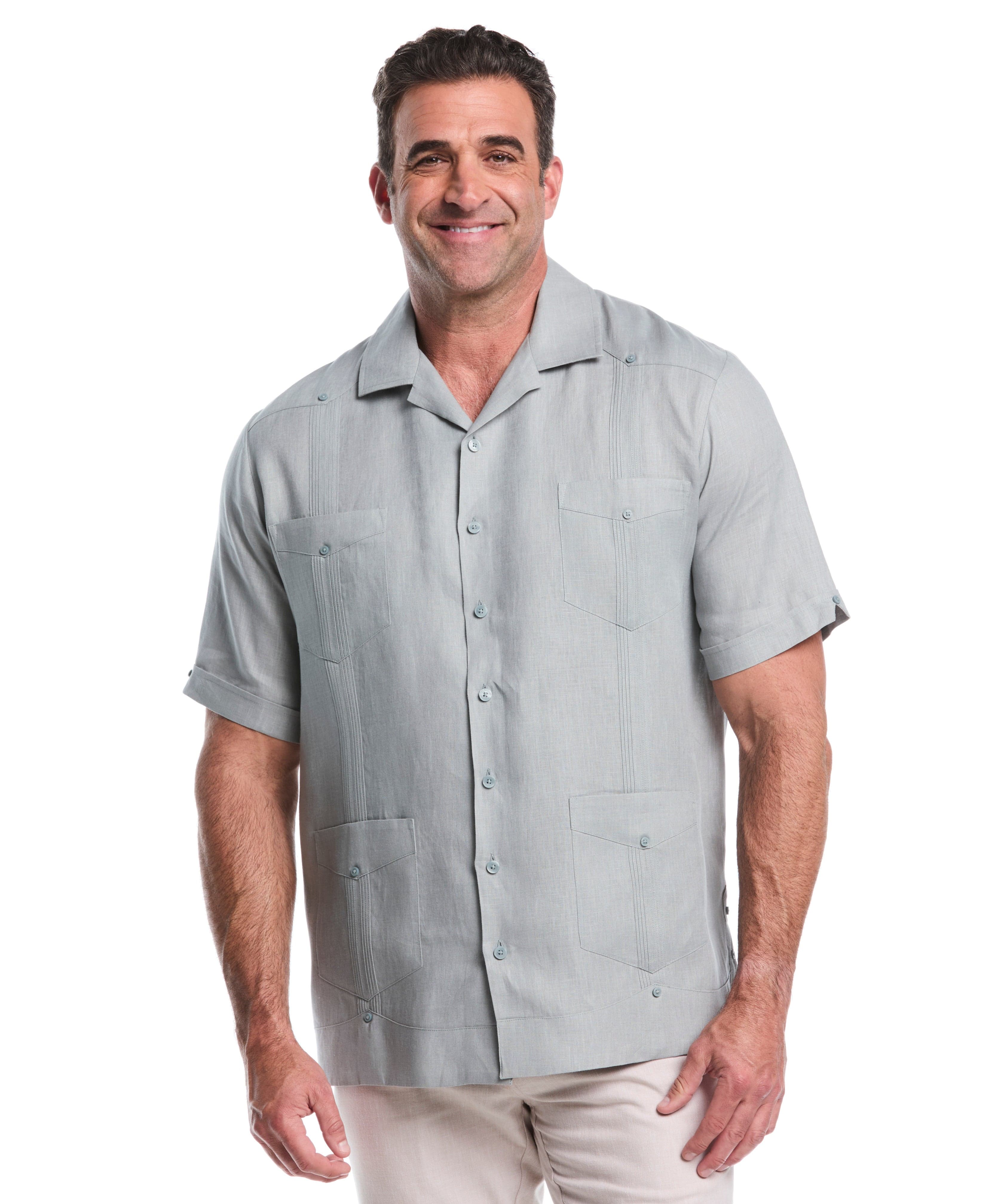 Big & Tall 100% Linen Classic Guayabera Shirt - Short Sleeve - Image 7