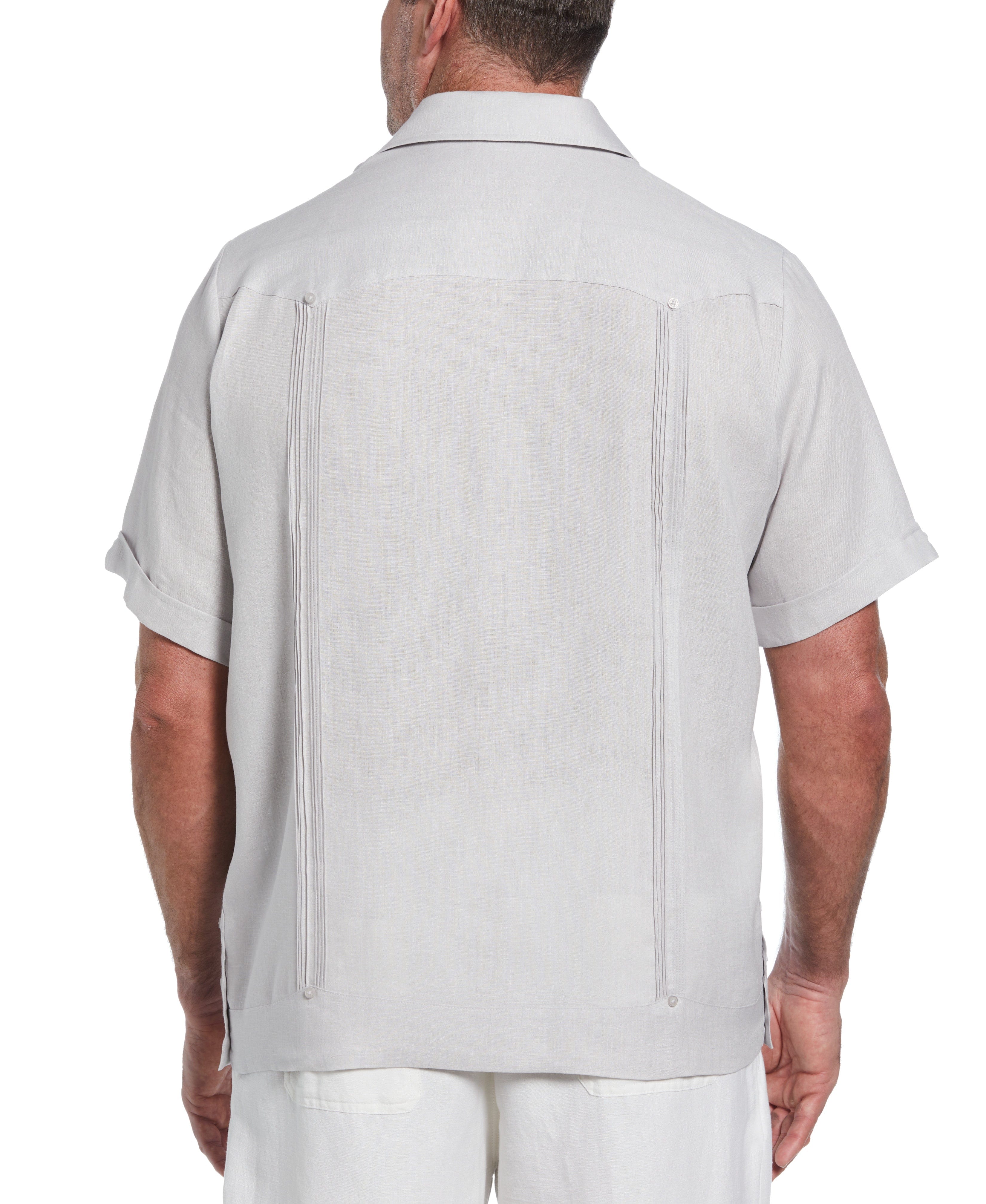 Big & Tall 100% Linen Classic Guayabera Shirt - Short Sleeve - Image 71