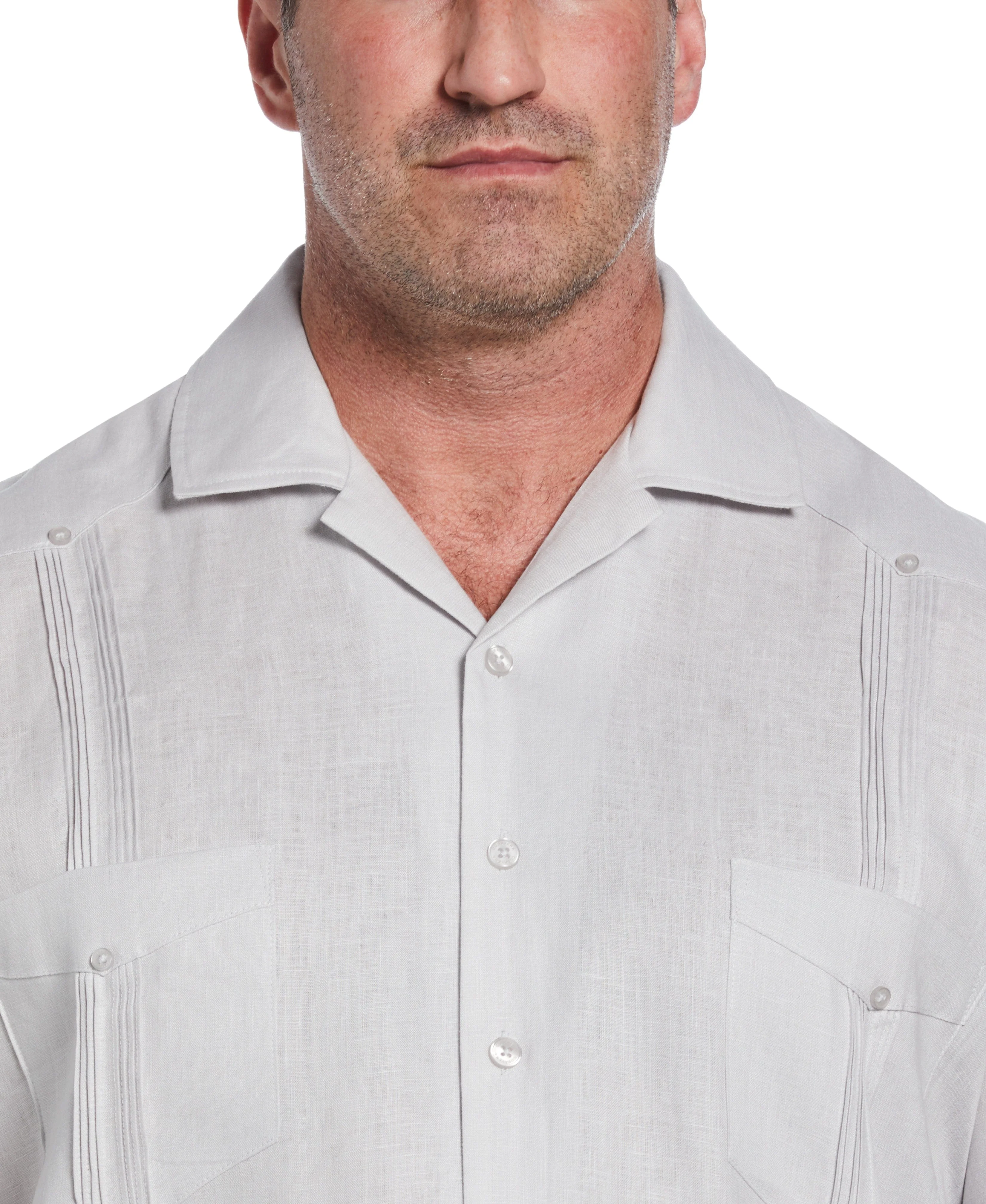 Big & Tall 100% Linen Classic Guayabera Shirt - Short Sleeve - Image 73