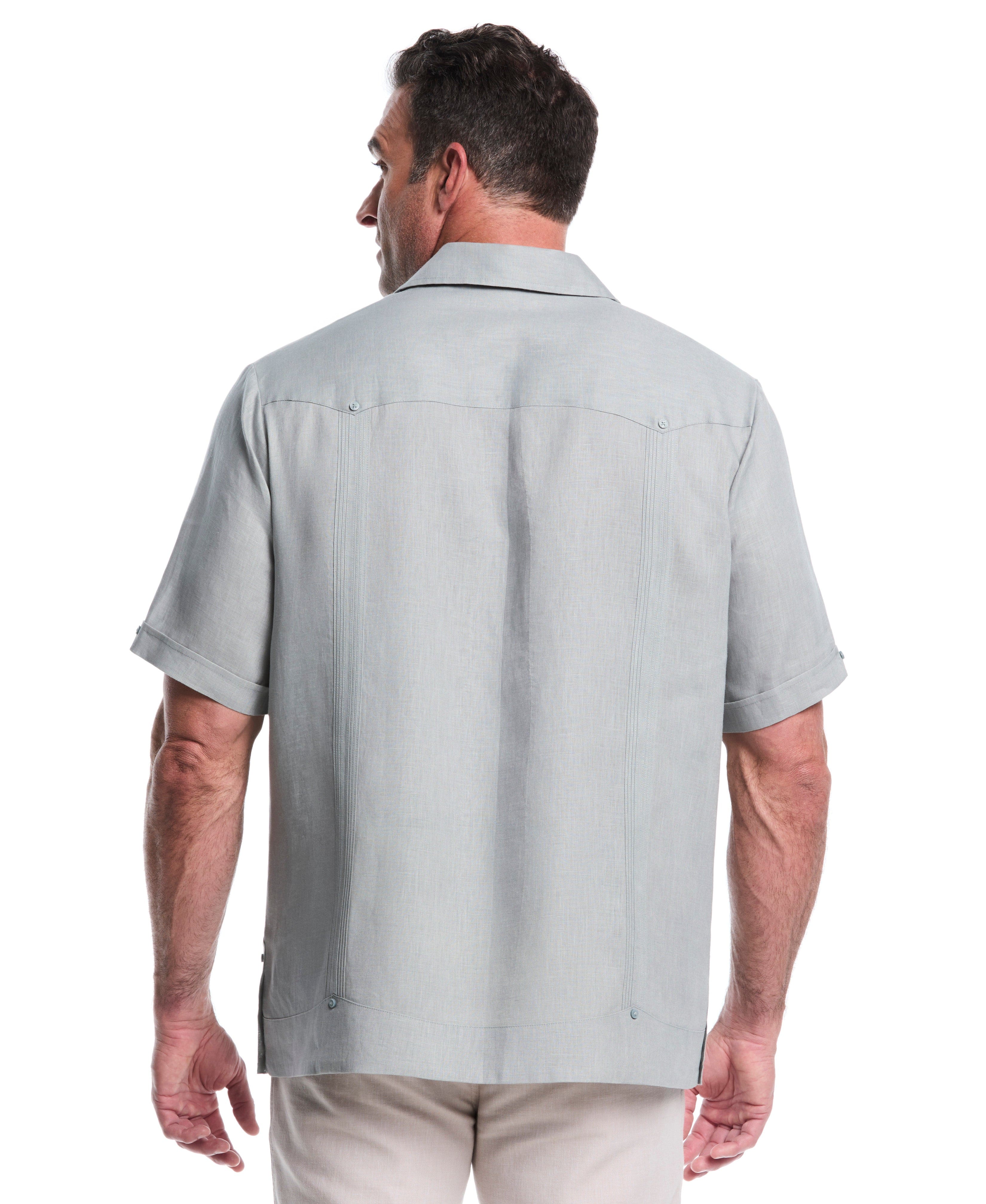 Big & Tall 100% Linen Classic Guayabera Shirt - Short Sleeve - Image 9