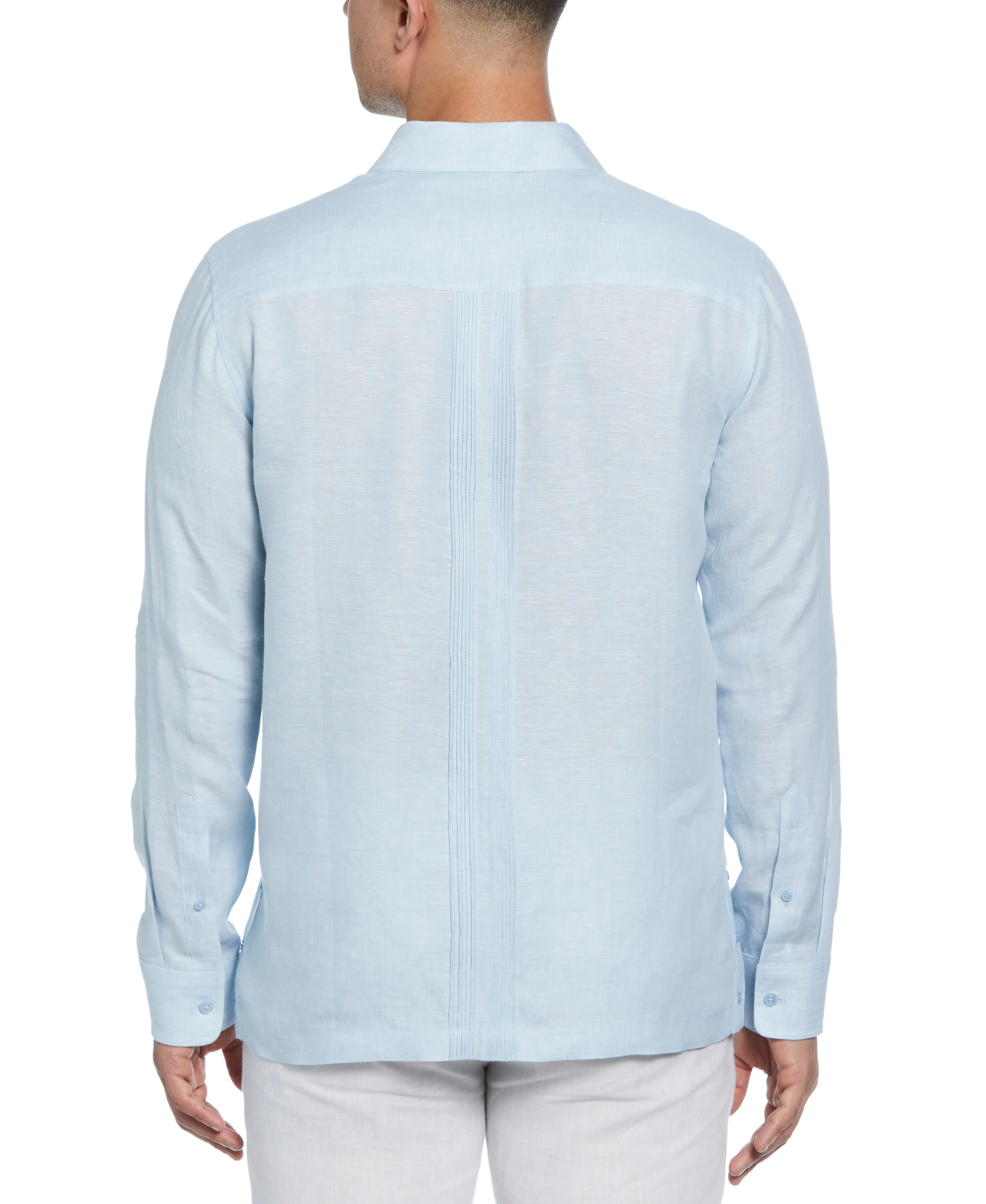 Linen Multi-Tuck Guayabera Shirt - Image 7