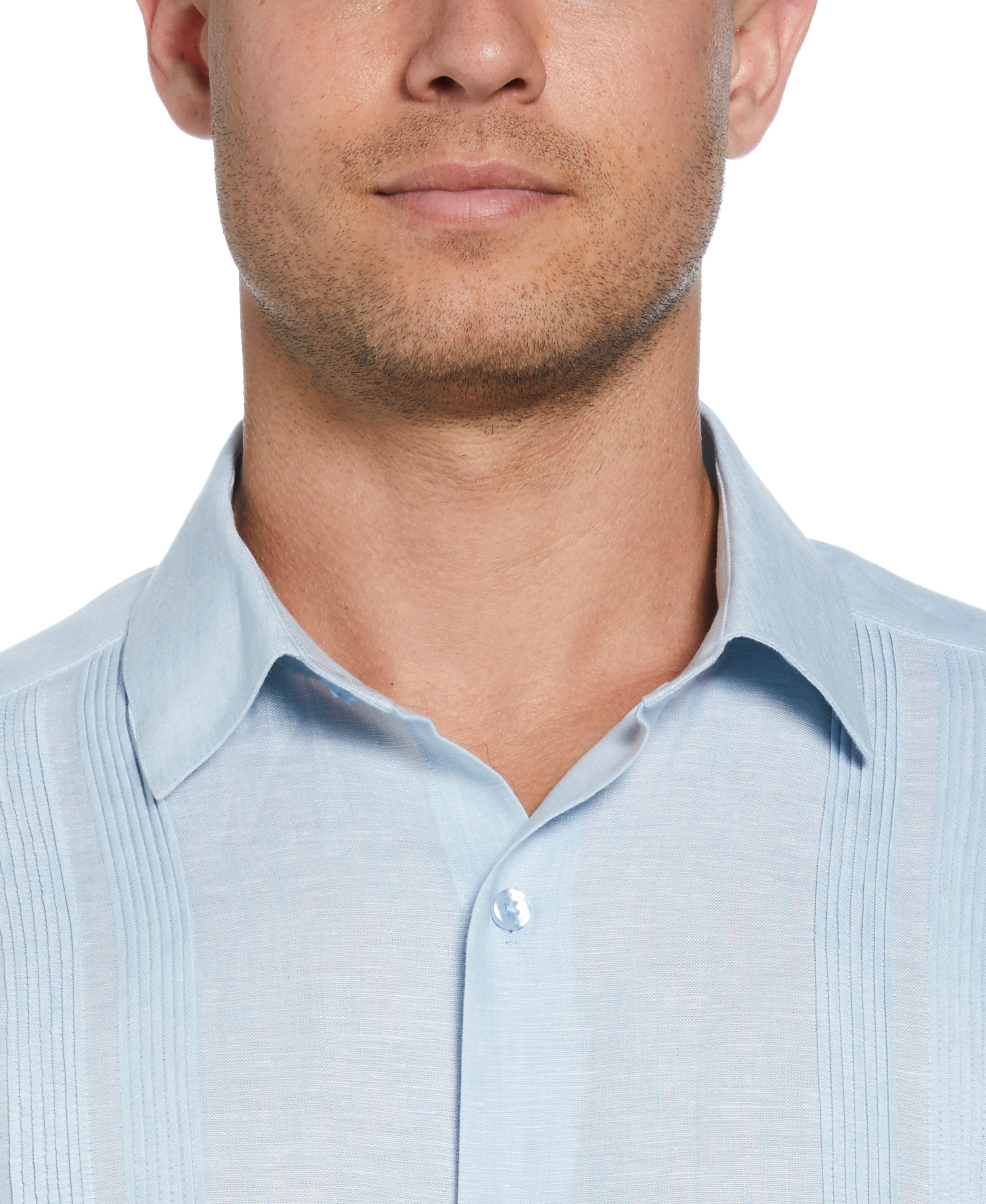 Linen Multi-Tuck Guayabera Shirt - Image 9