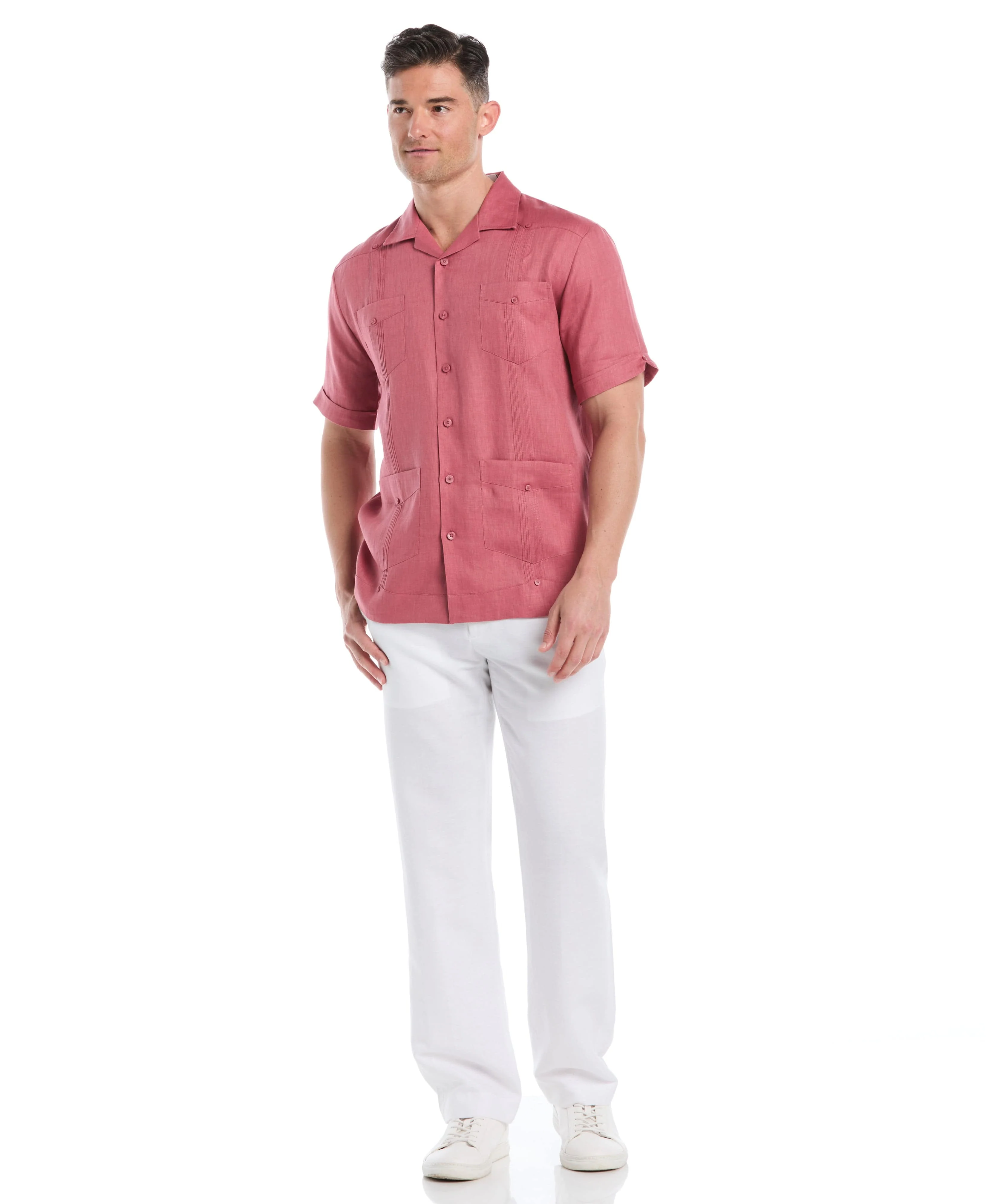 100% Linen Classic Guayabera Shirt - Short Sleeve - Image 25