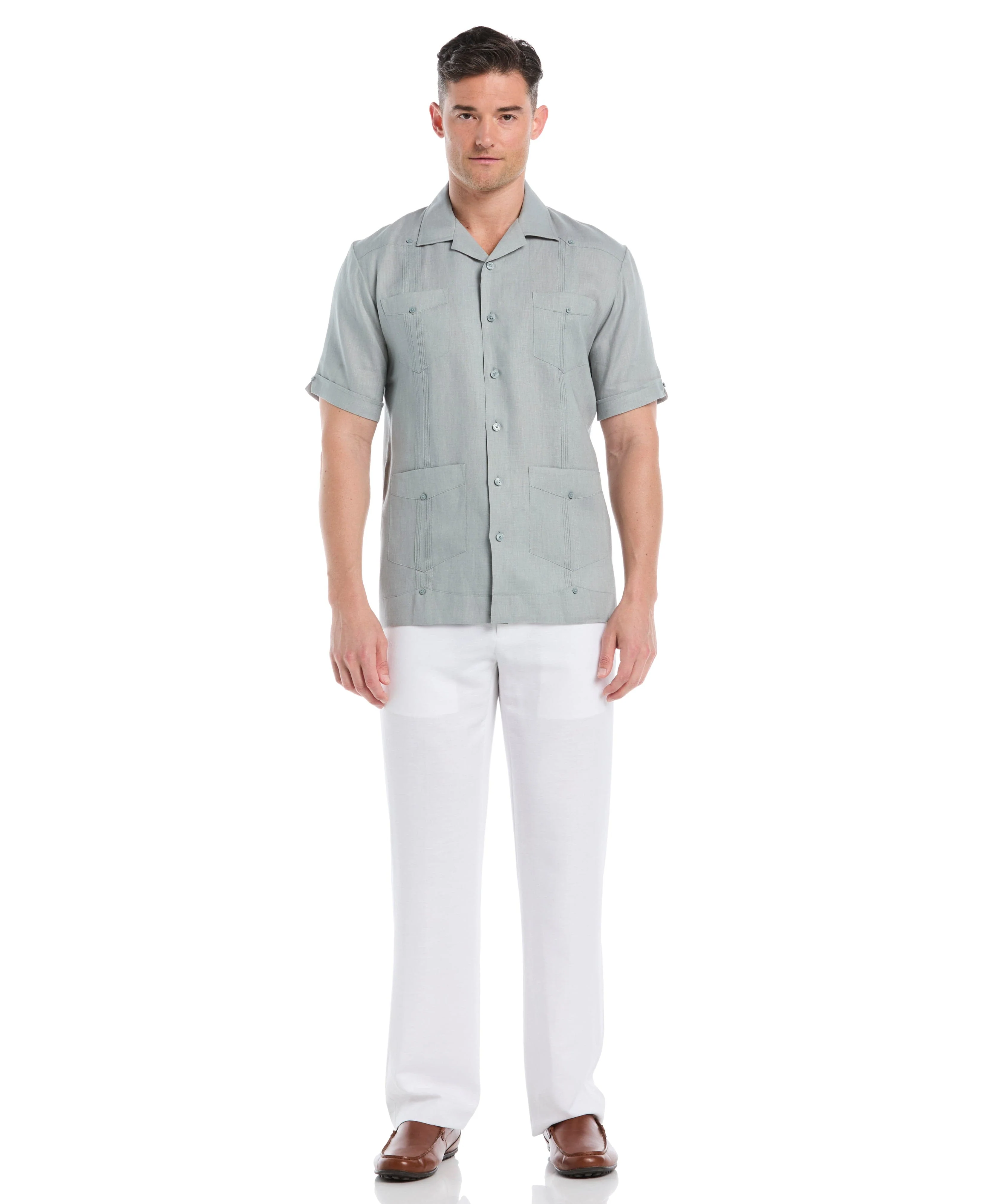 100% Linen Classic Guayabera Shirt - Short Sleeve - Image 38