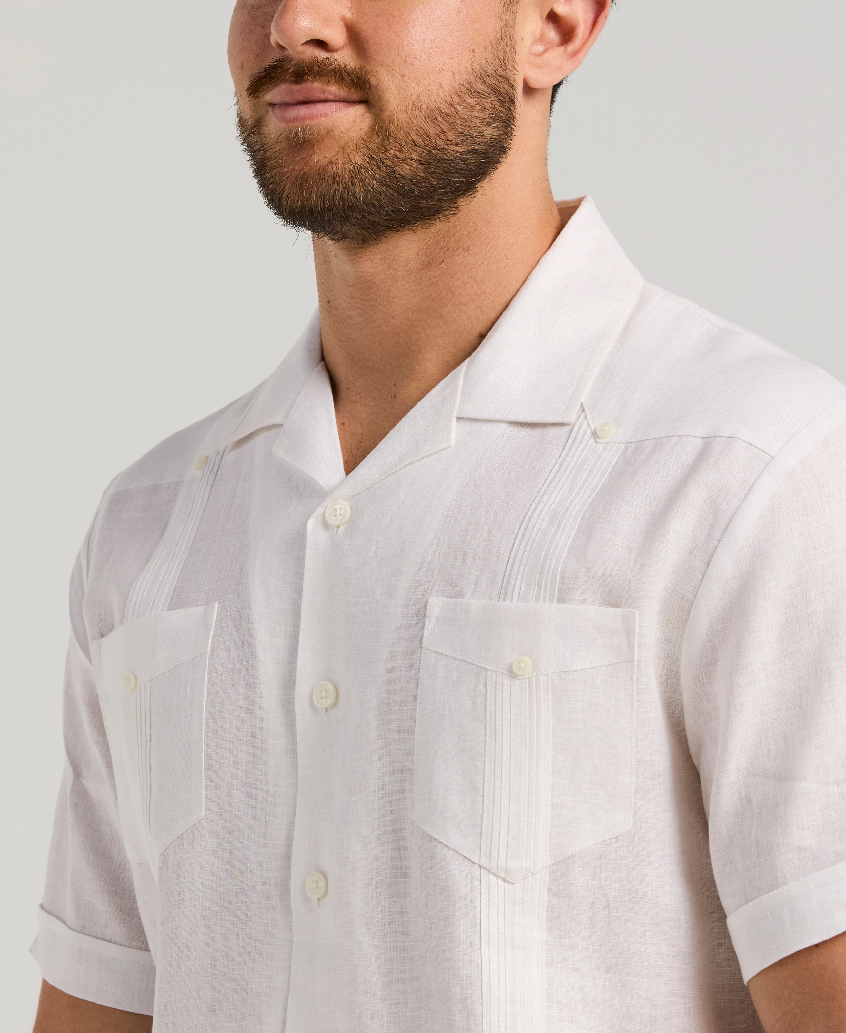 100% Linen Classic Guayabera Shirt - Short Sleeve - Image 4