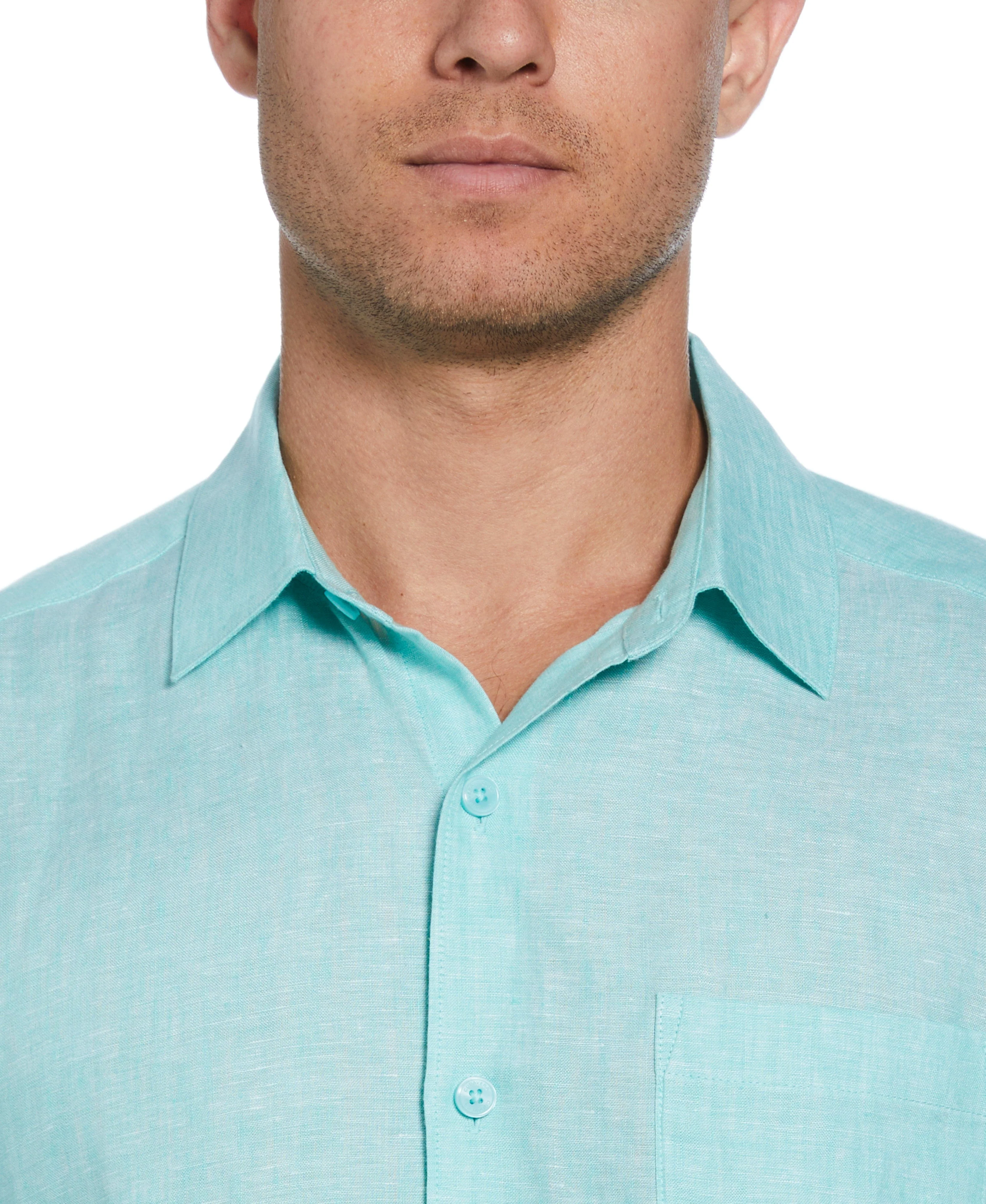 Classic Two-Tone Linen Shirt - Image 16