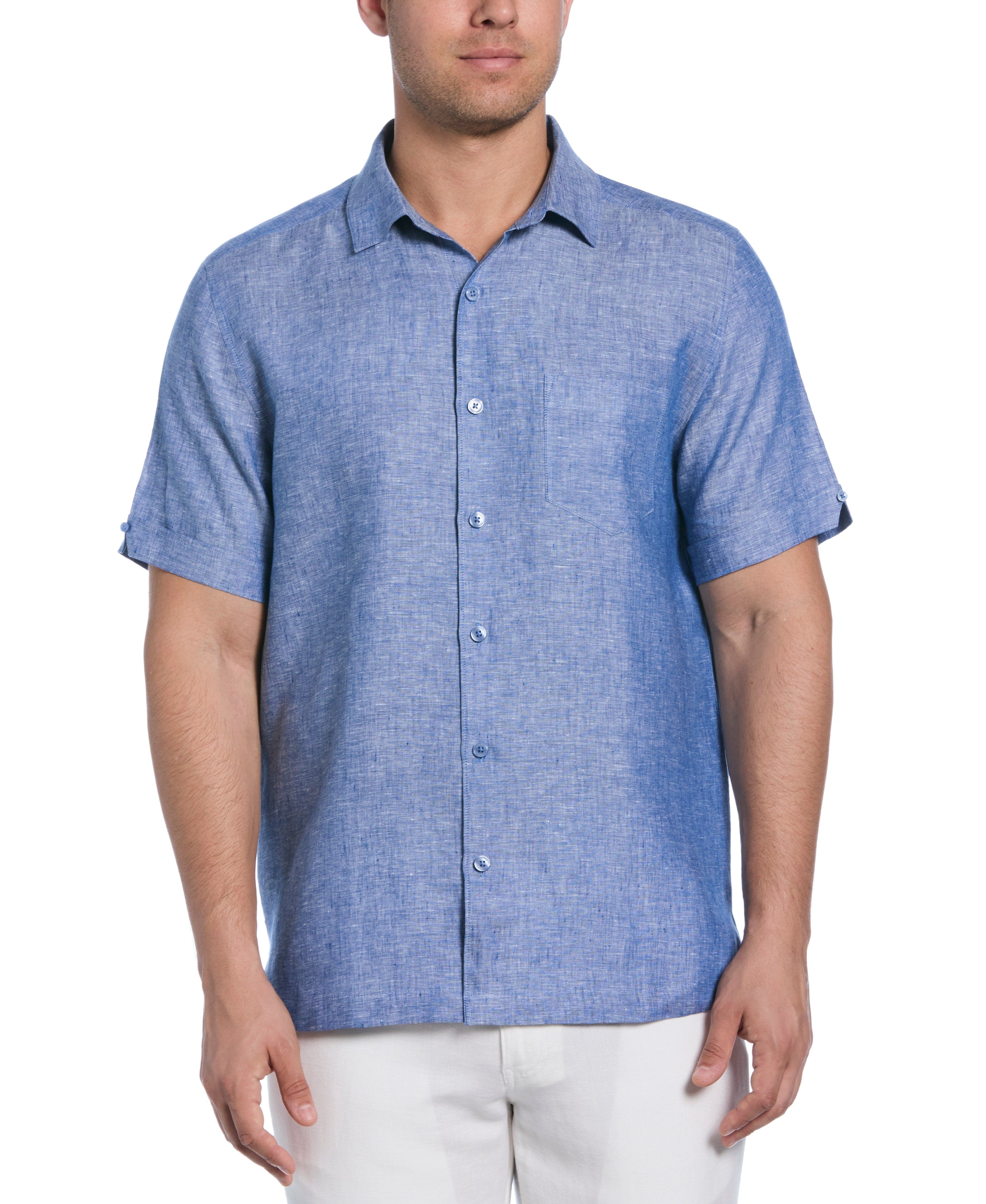 Classic Two-Tone Linen Shirt - Image 18
