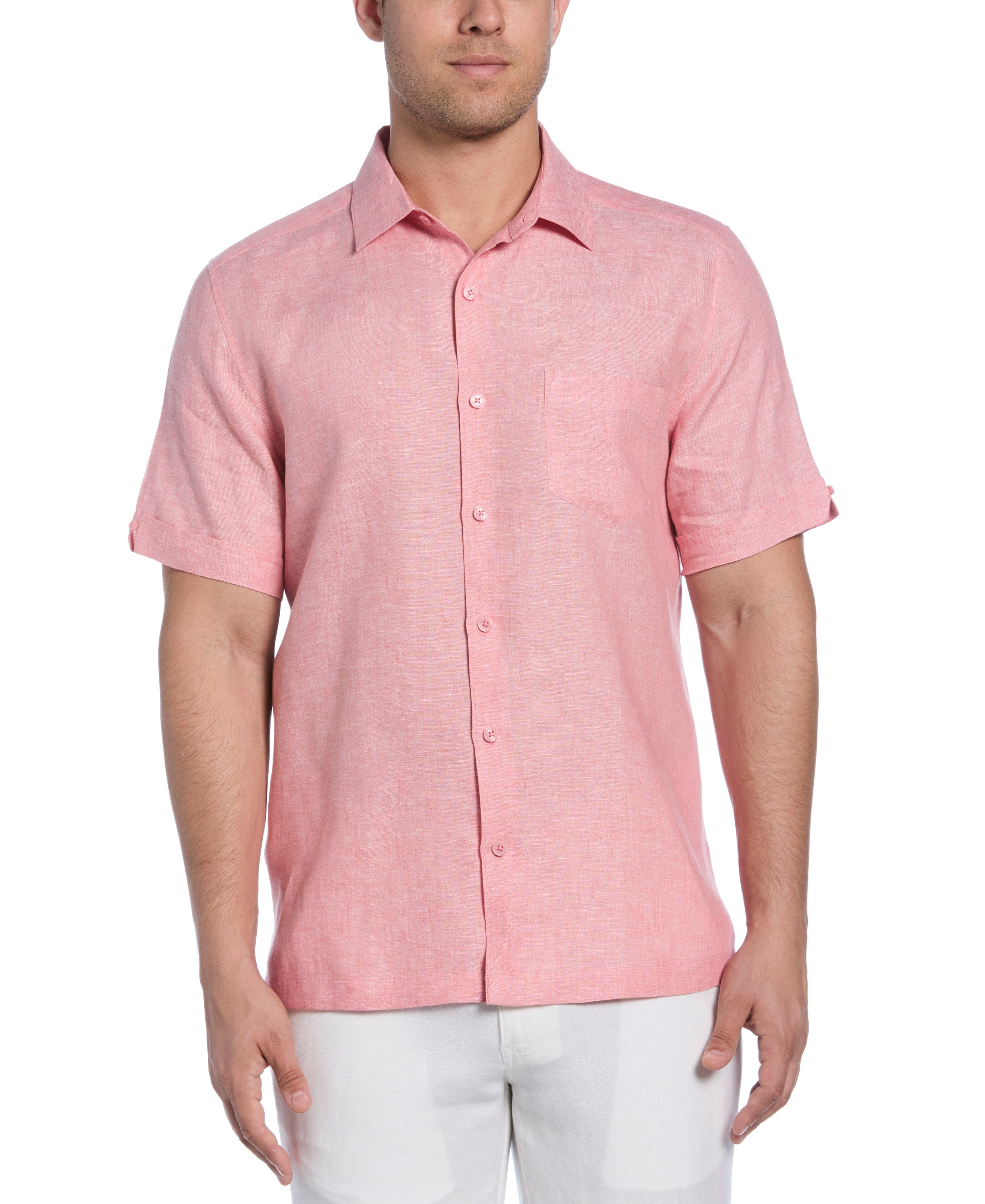 Classic Two-Tone Linen Shirt - Image 23