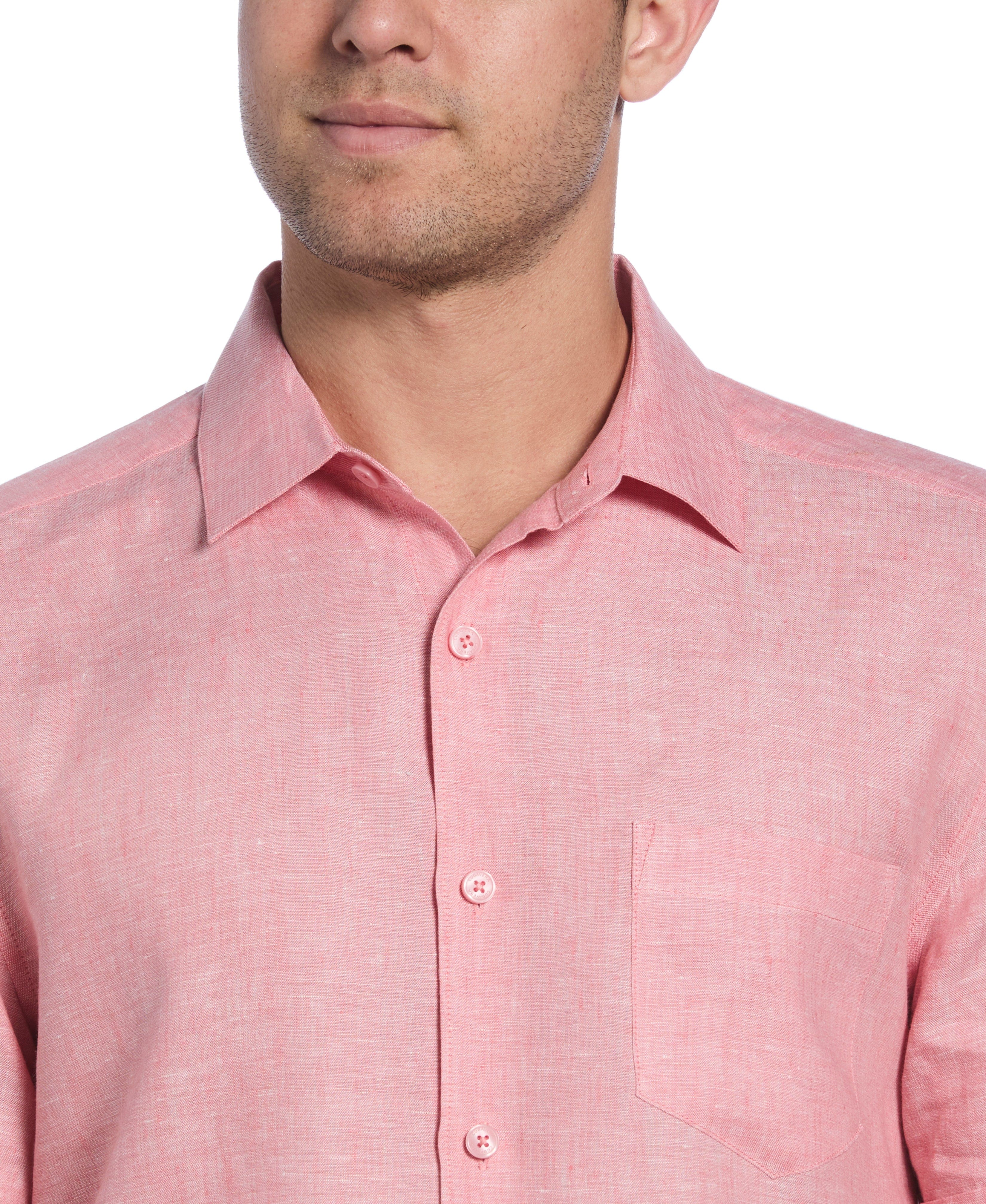 Classic Two-Tone Linen Shirt - Image 26