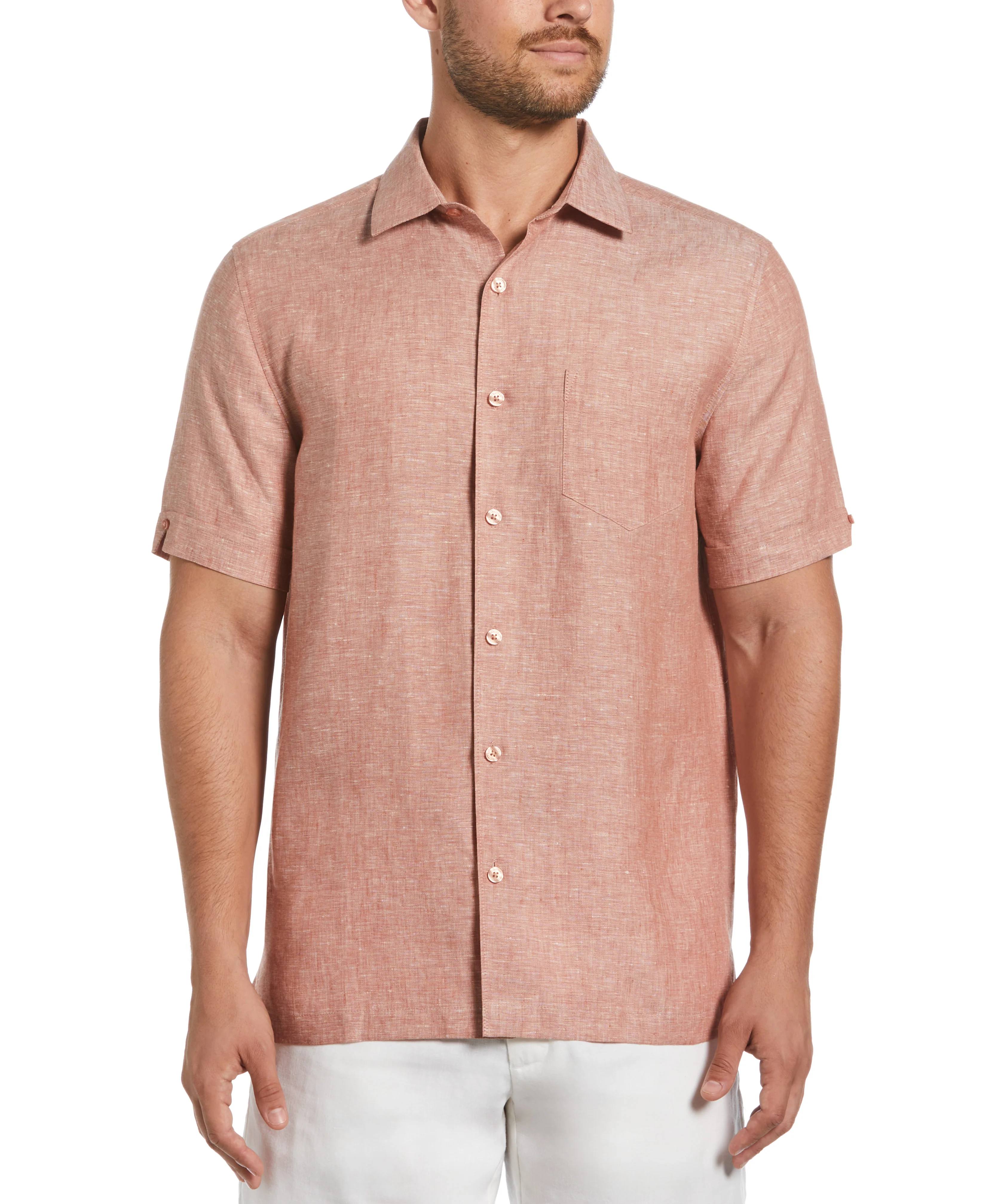 Classic Two-Tone Linen Shirt - Image 33