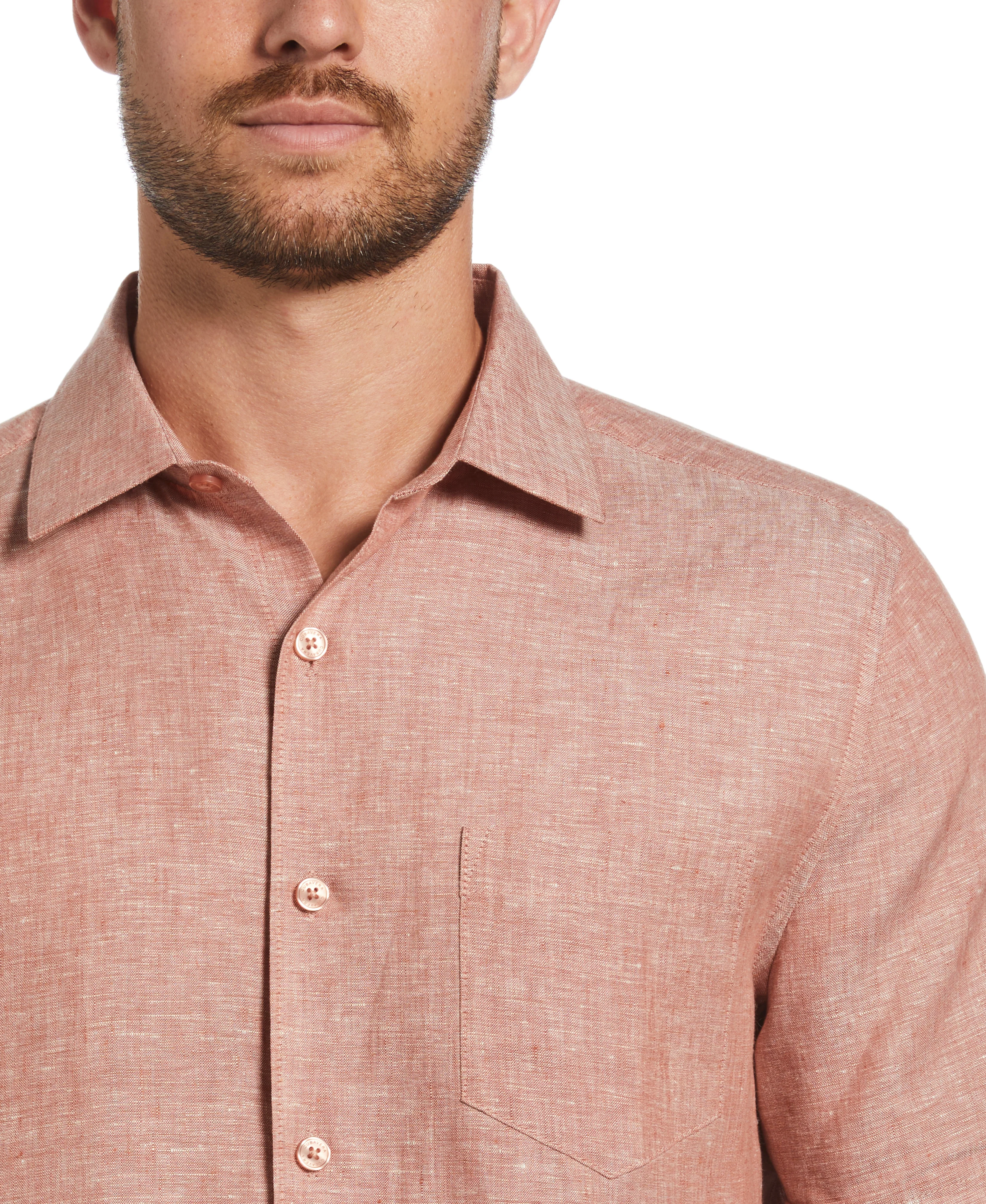 Classic Two-Tone Linen Shirt - Image 36