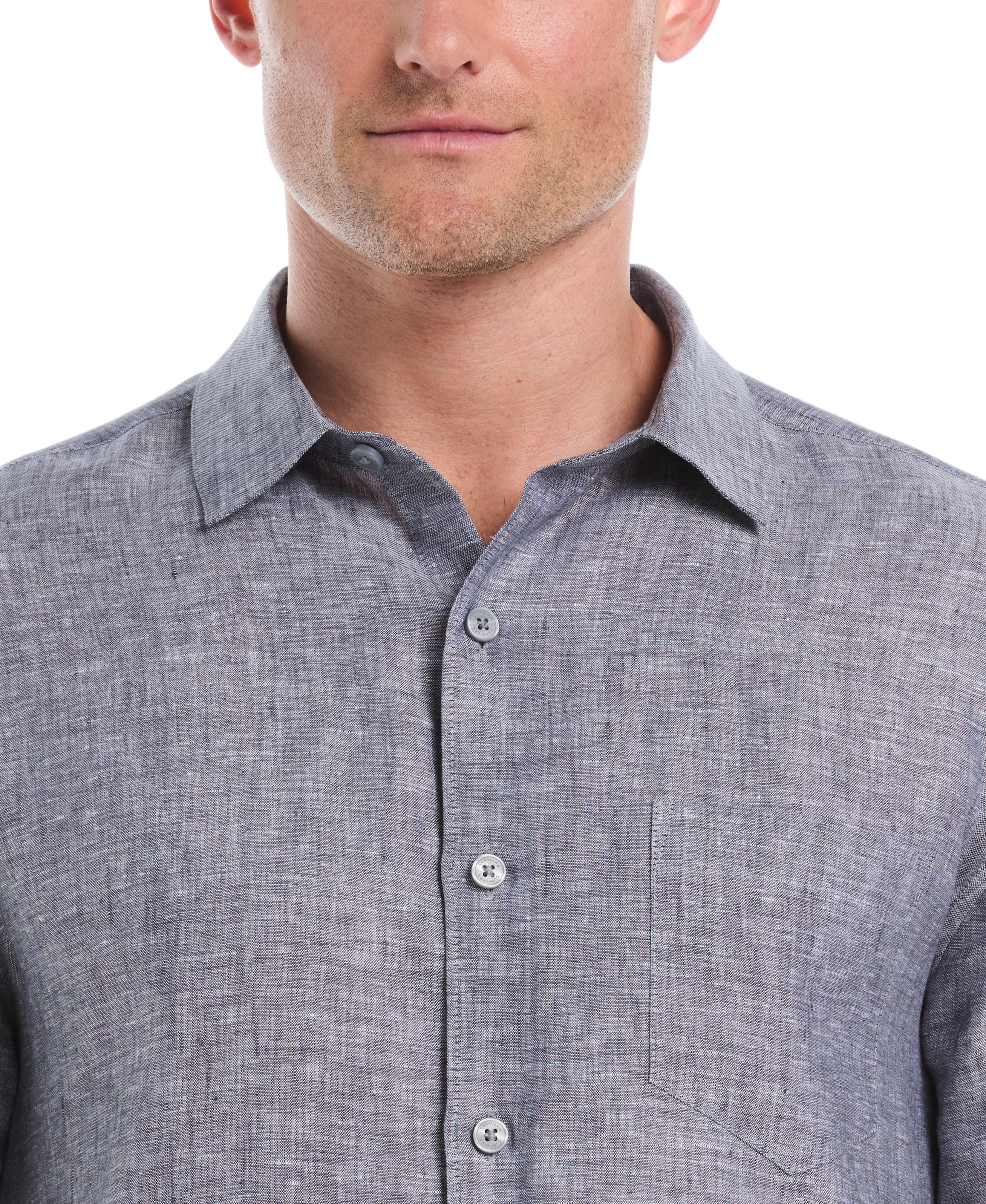 Big & Tall Classic Two-Tone Linen Shirt - Image 11