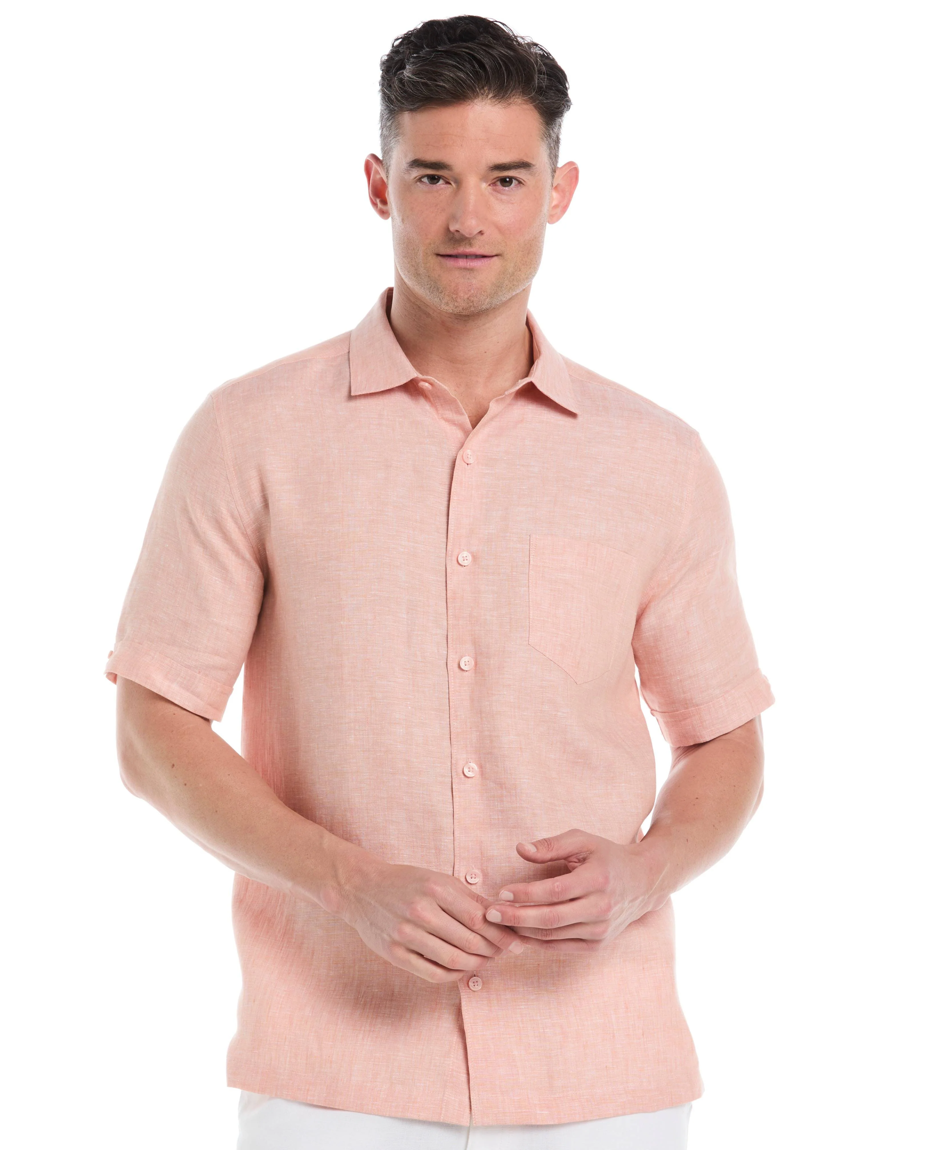 Big & Tall Classic Two-Tone Linen Shirt - Image 13