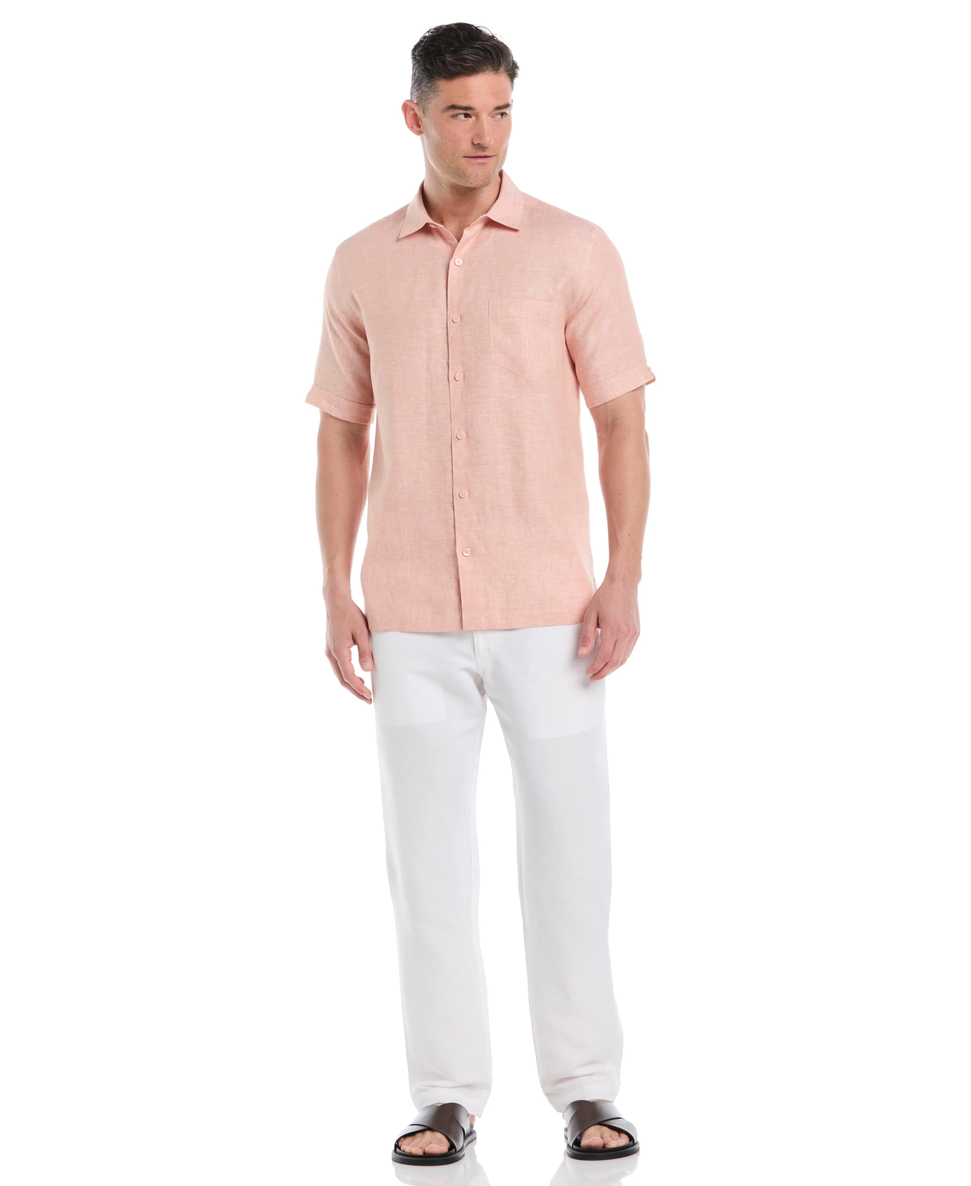 Big & Tall Classic Two-Tone Linen Shirt - Image 16