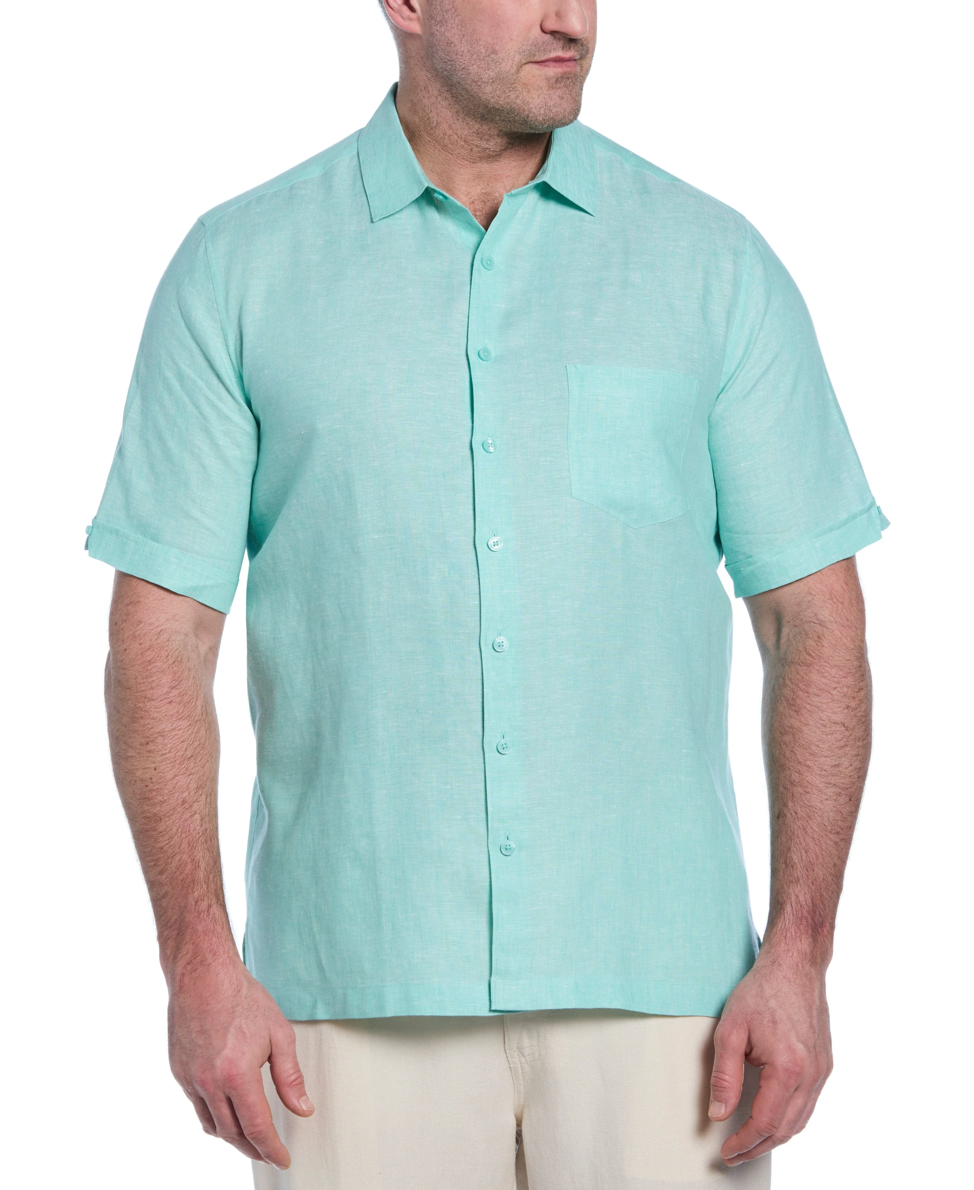 Big & Tall Classic Two-Tone Linen Shirt - Image 19