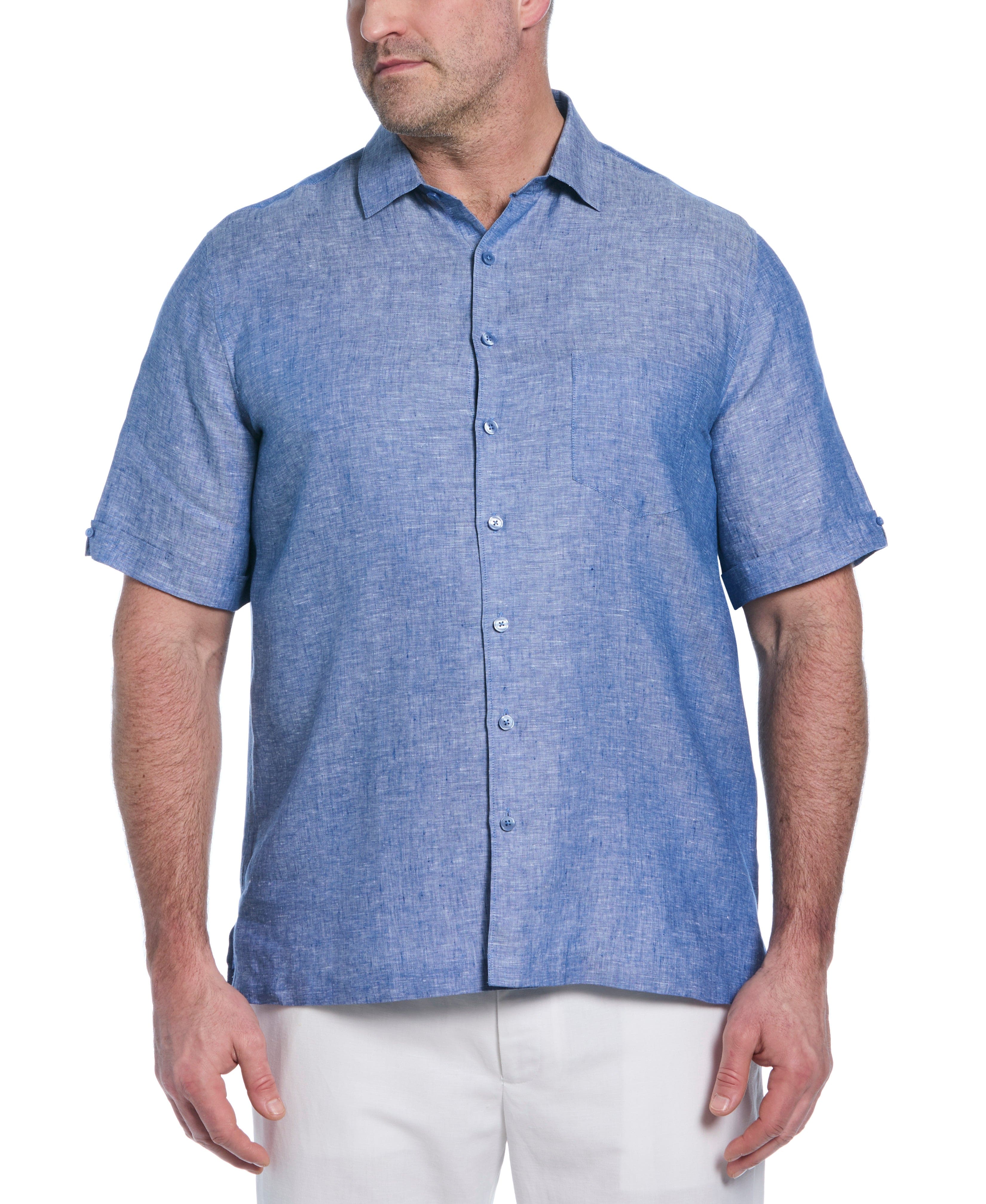 Big & Tall Classic Two-Tone Linen Shirt - Image 24