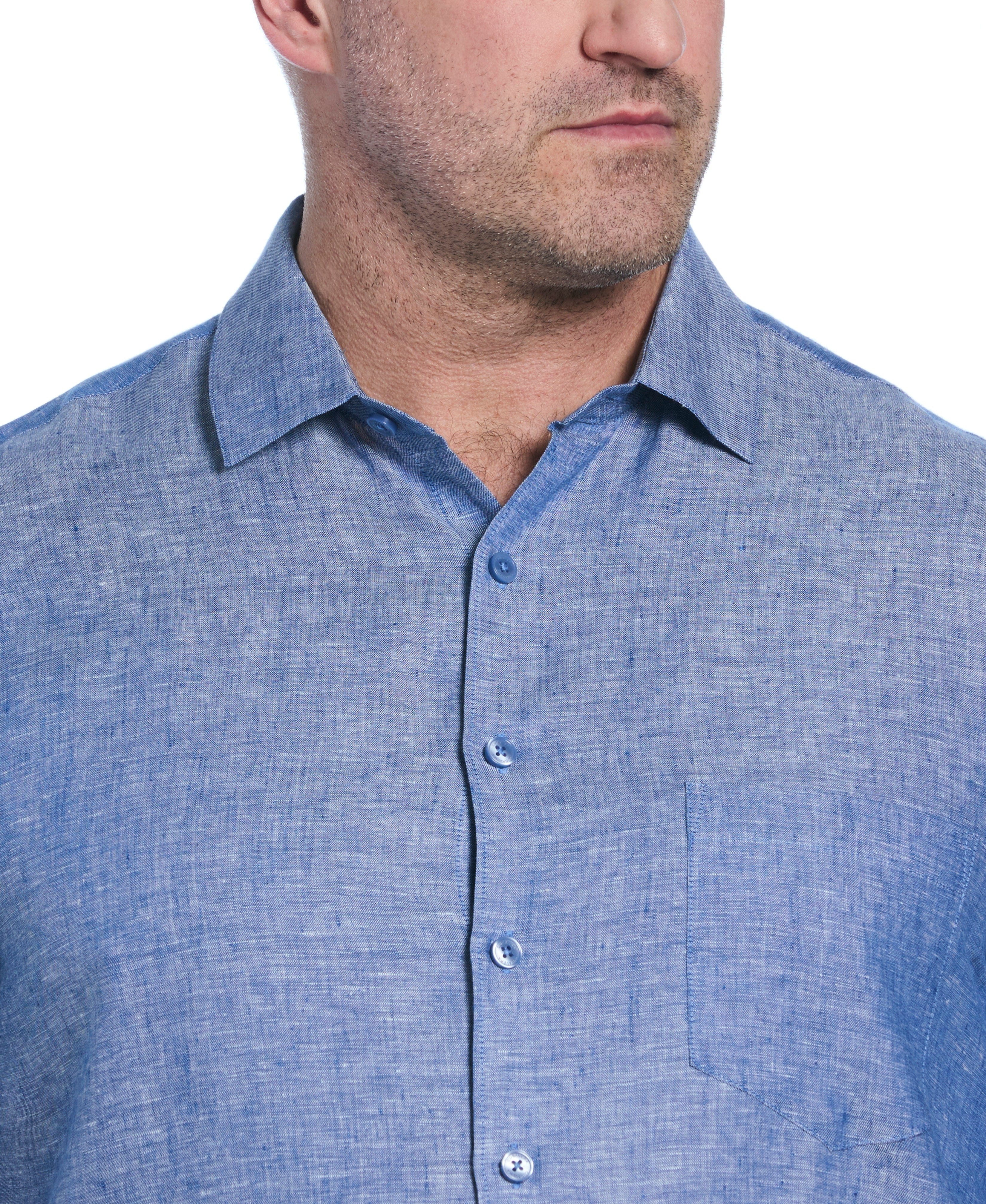 Big & Tall Classic Two-Tone Linen Shirt - Image 27