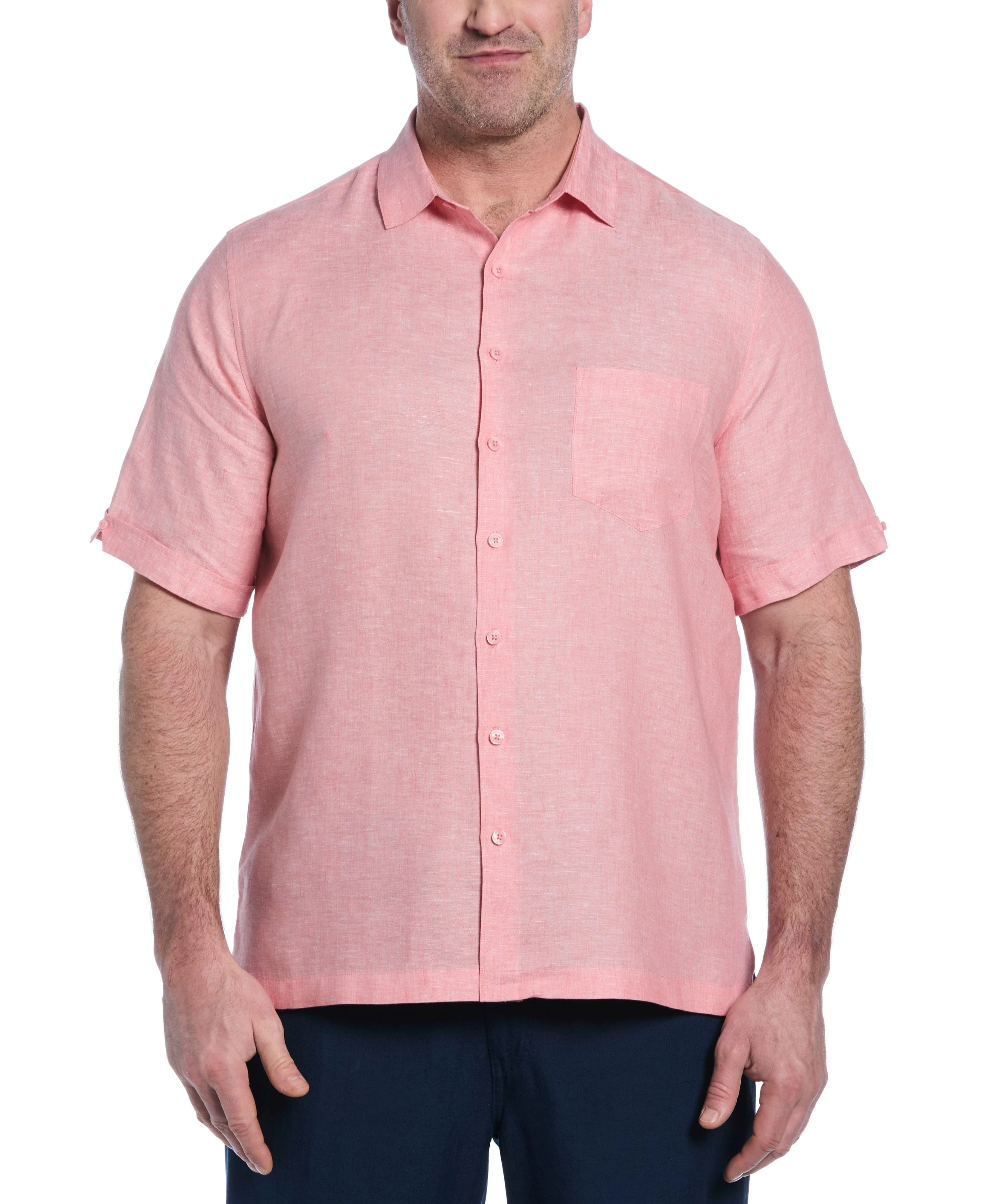 Big & Tall Classic Two-Tone Linen Shirt - Image 29