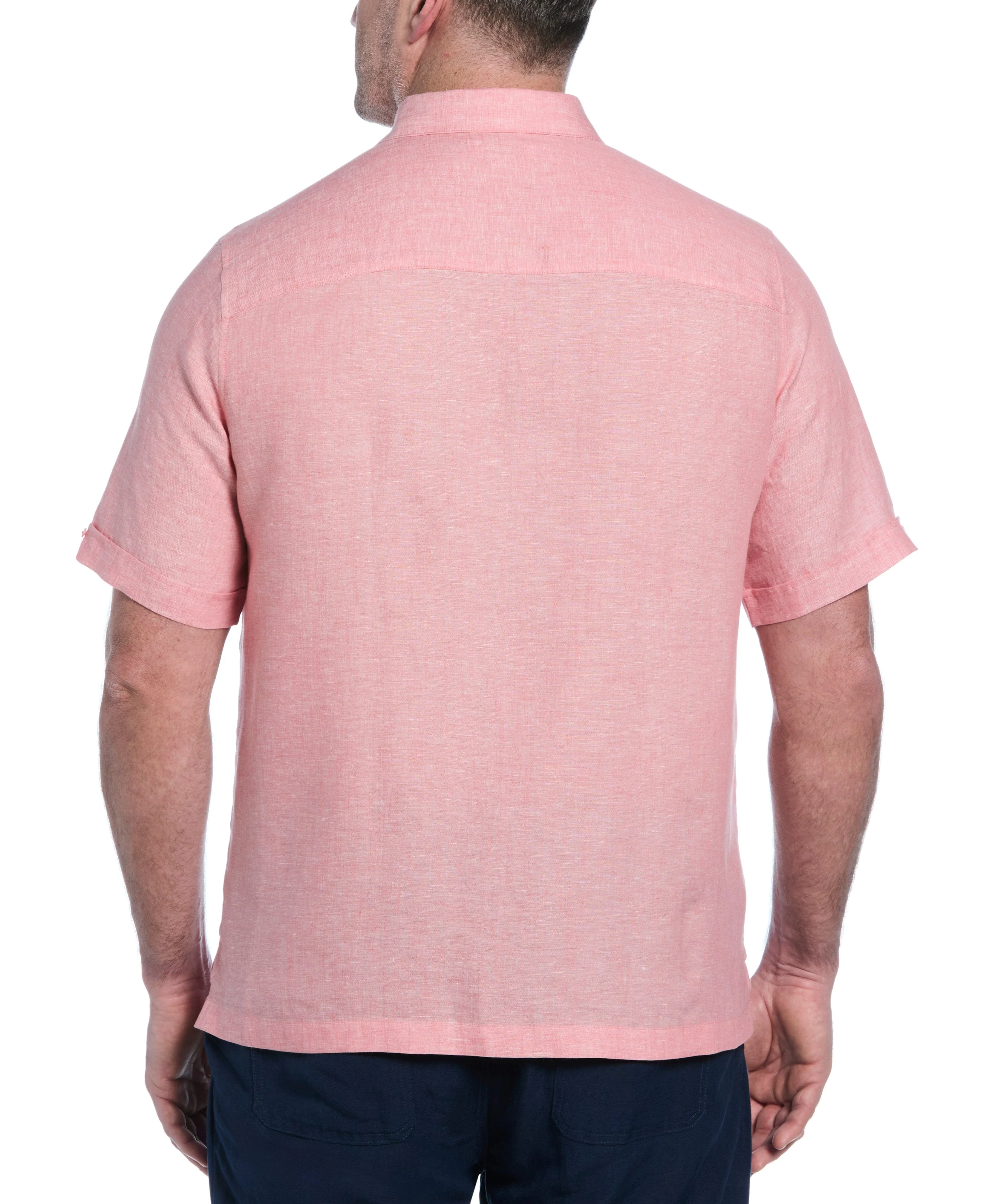 Big & Tall Classic Two-Tone Linen Shirt - Image 30