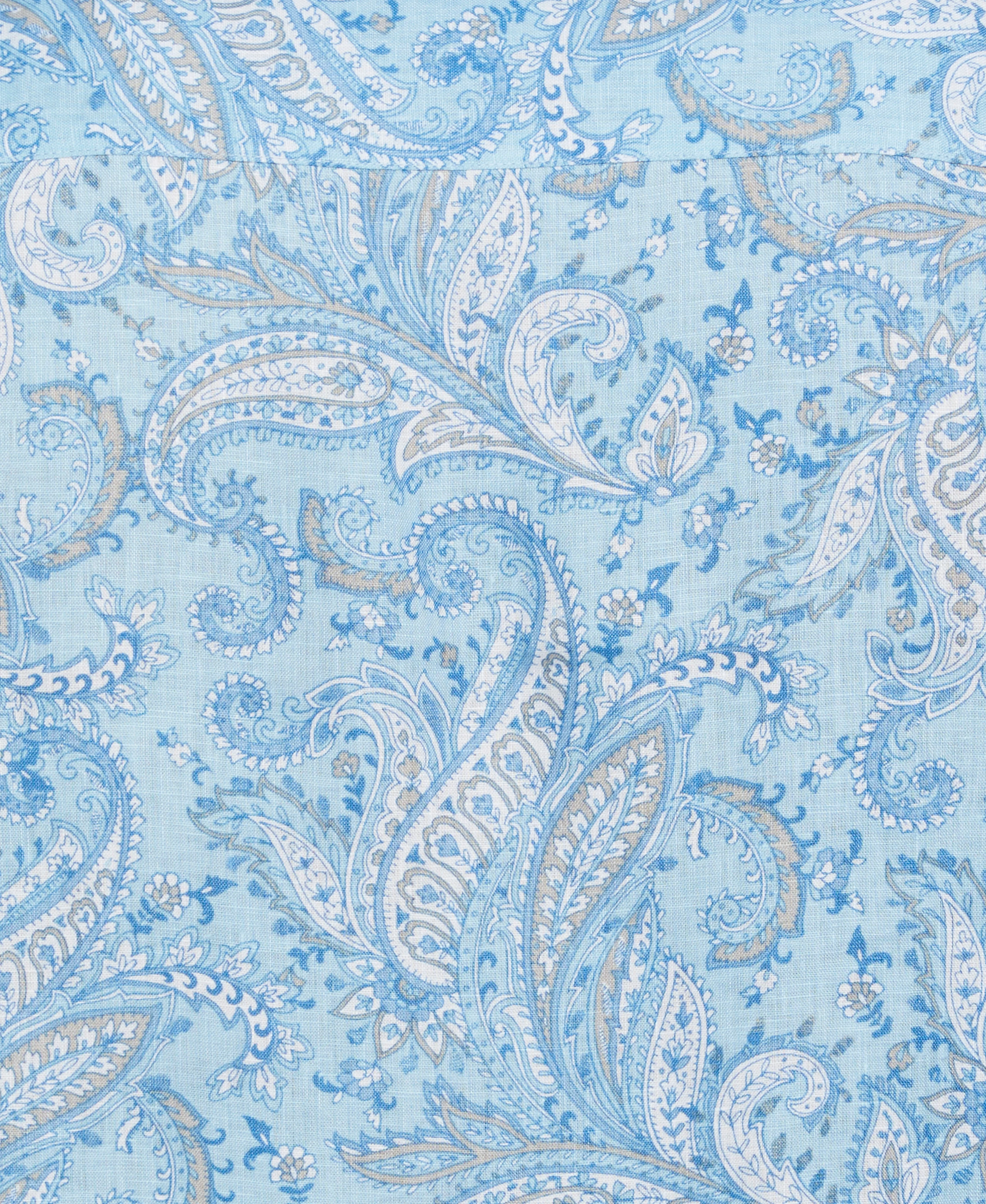 Long Sleeve Linen Allover Paisley Printed Shirt - Image 5