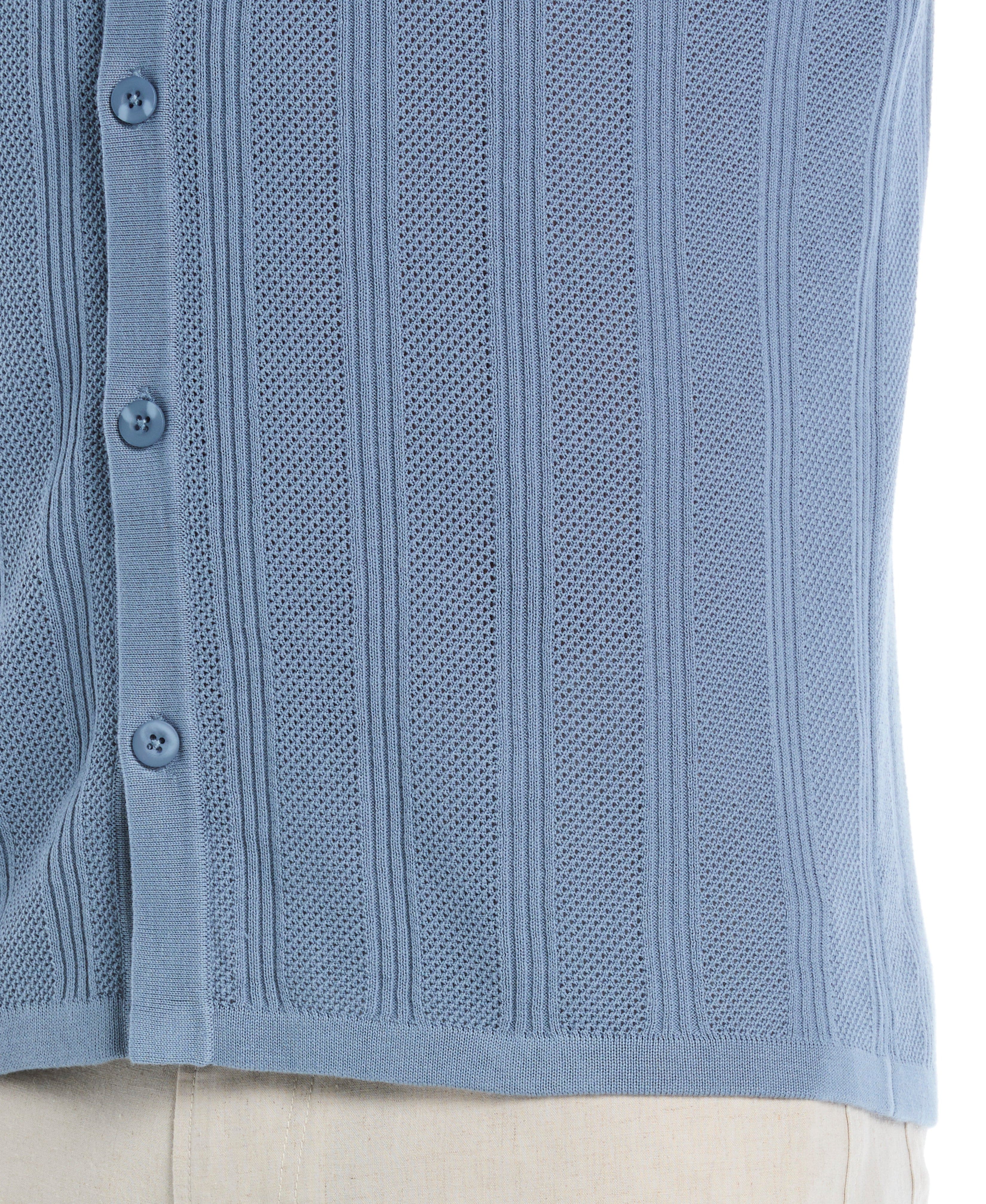 Mesh Stripe Short Sleeve Sweater - Image 10