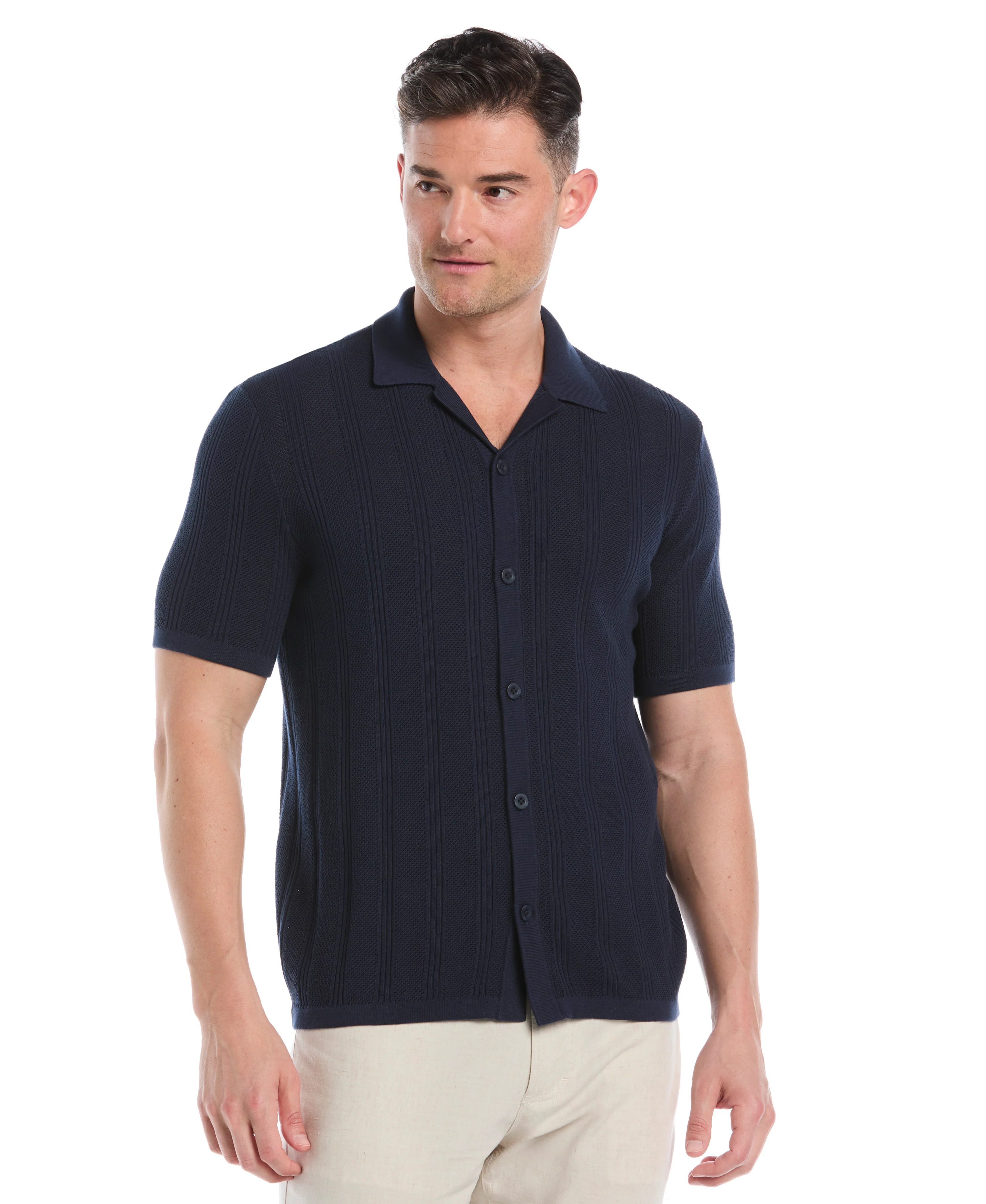 Mesh Stripe Short Sleeve Sweater - Image 20