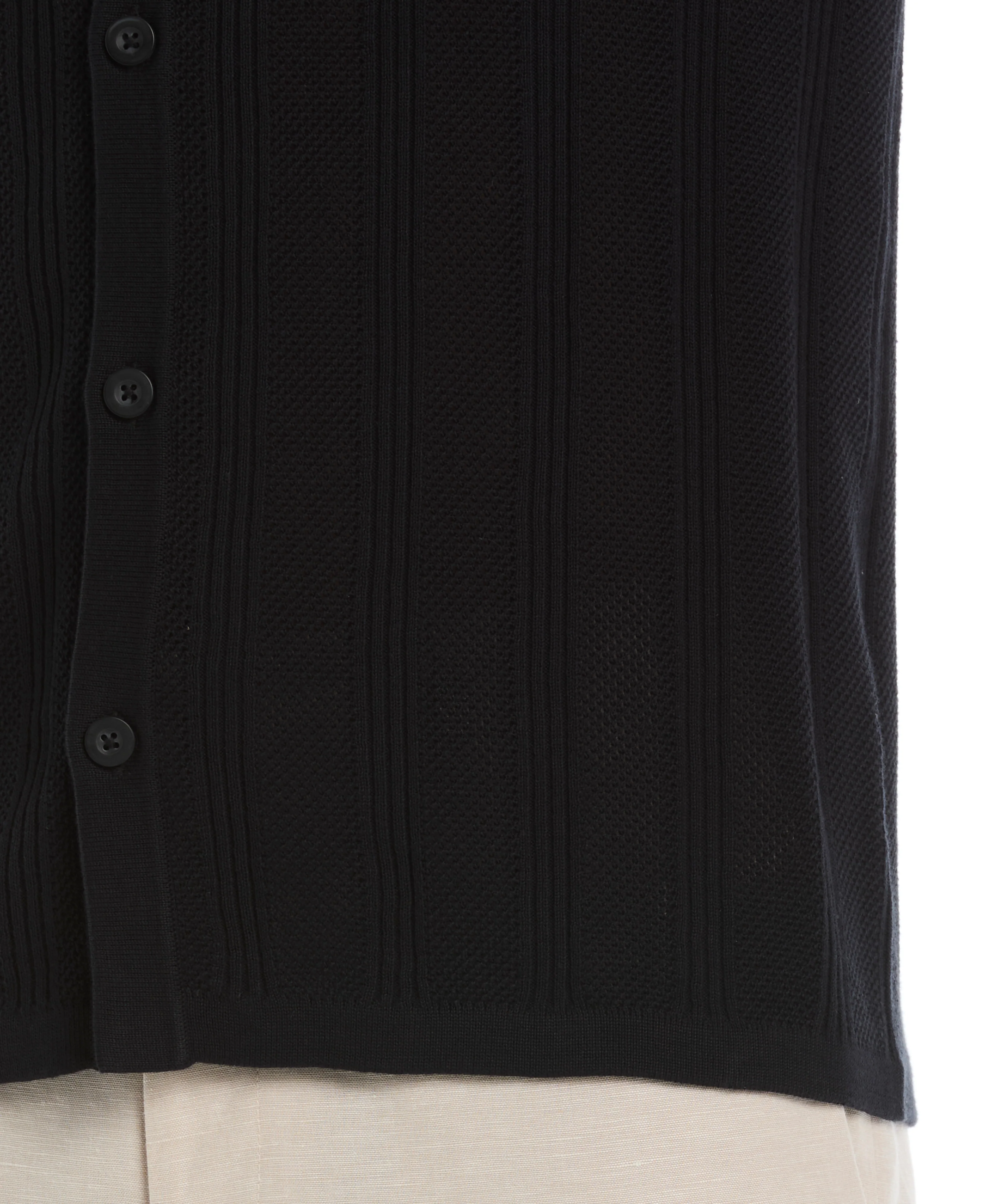 Mesh Stripe Short Sleeve Sweater - Image 3