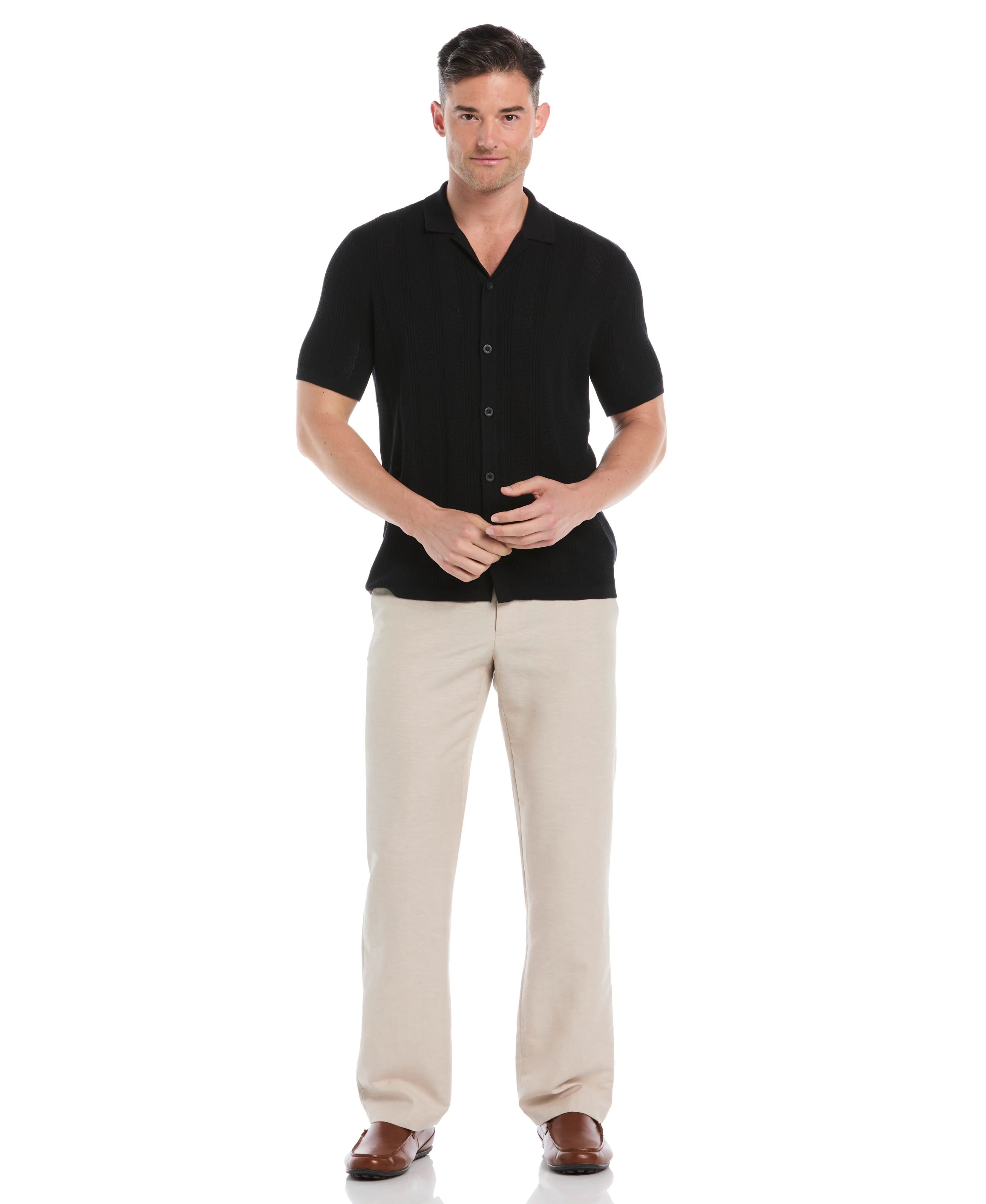 Mesh Stripe Short Sleeve Sweater - Image 4