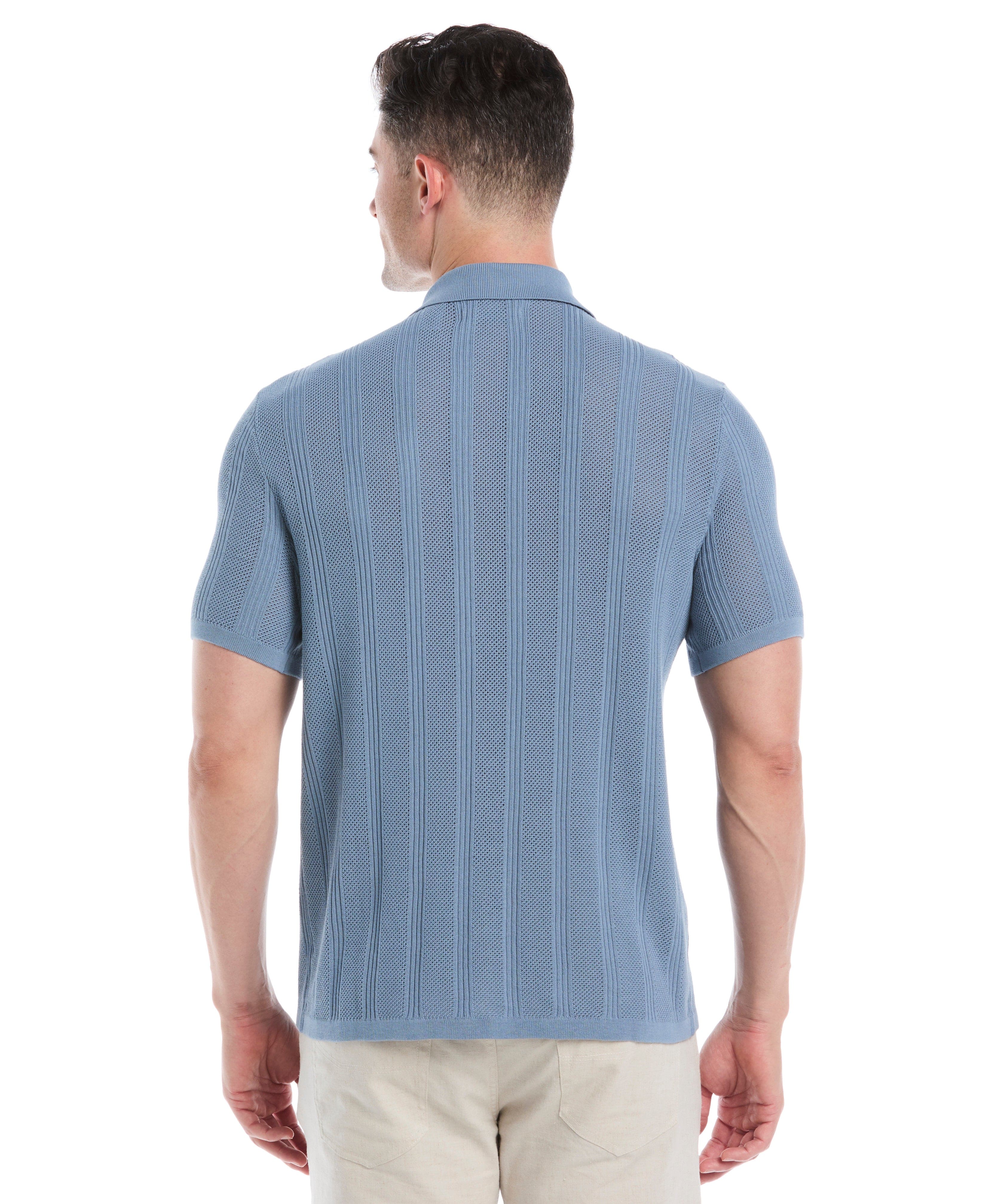 Mesh Stripe Short Sleeve Sweater - Image 9