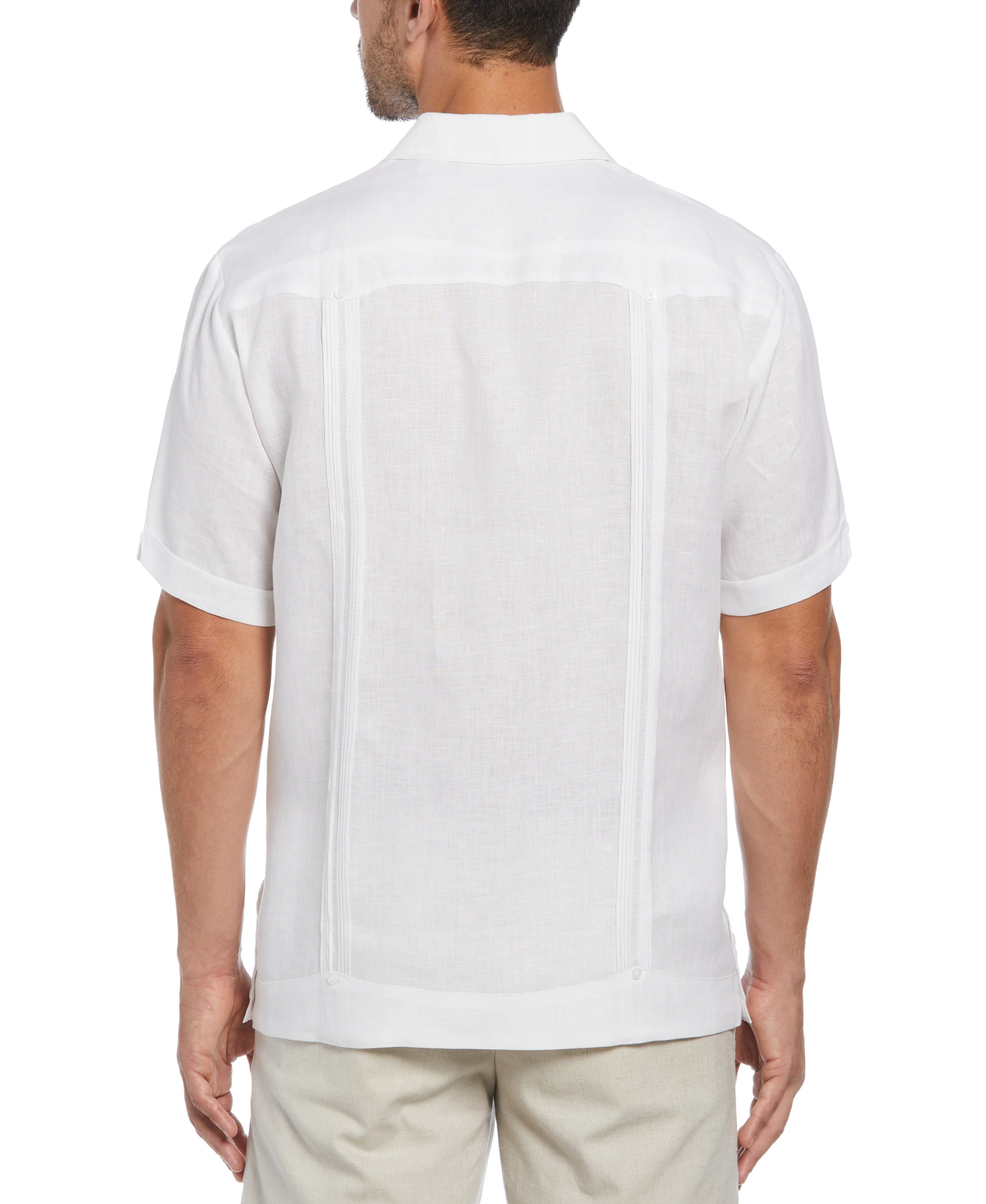 Big & Tall Miami Dolphins Logo Linen Short Sleeve 4 Pocket Guayabera - Image 2