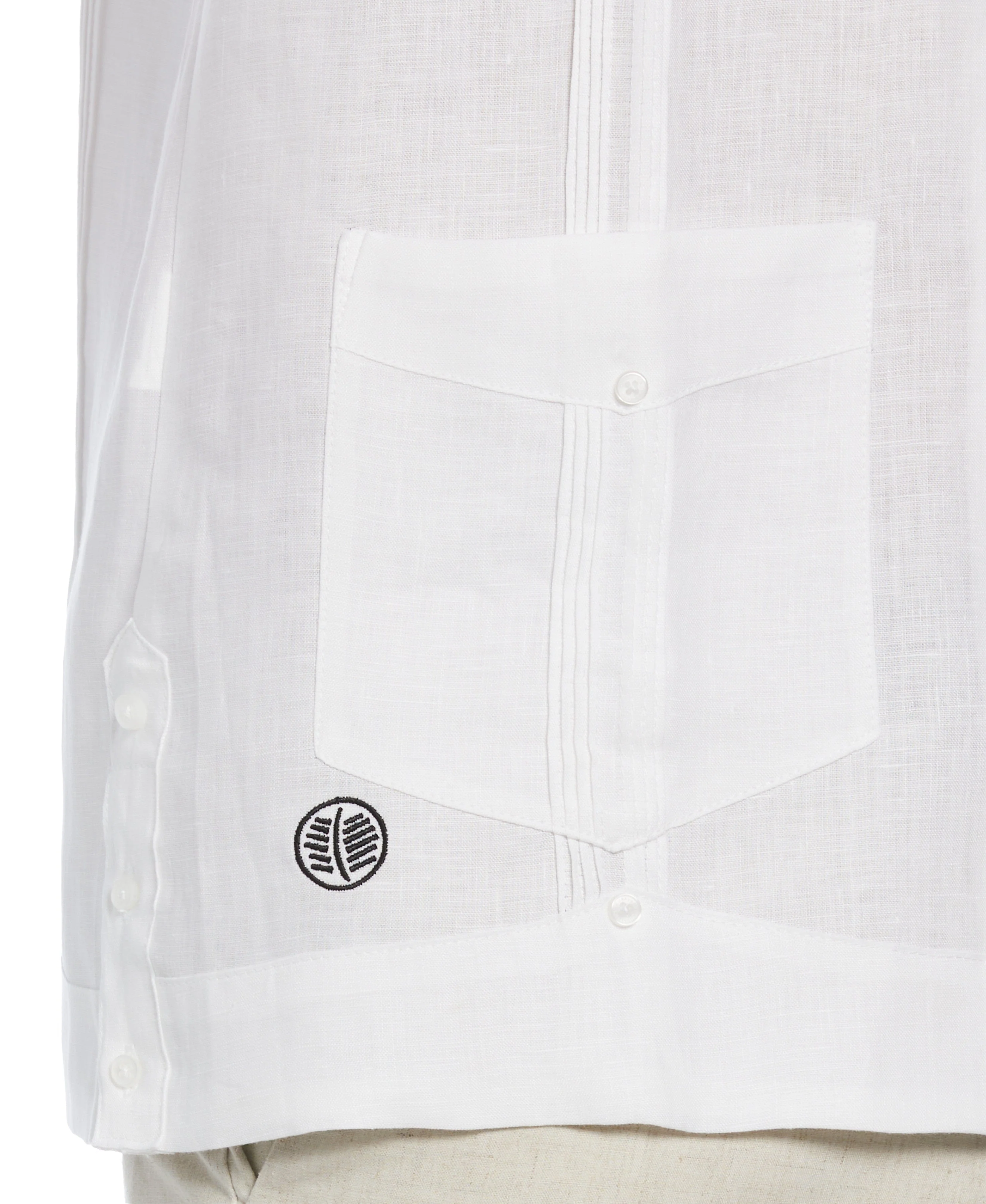 Big & Tall Miami Dolphins Logo Linen Short Sleeve 4 Pocket Guayabera - Image 3