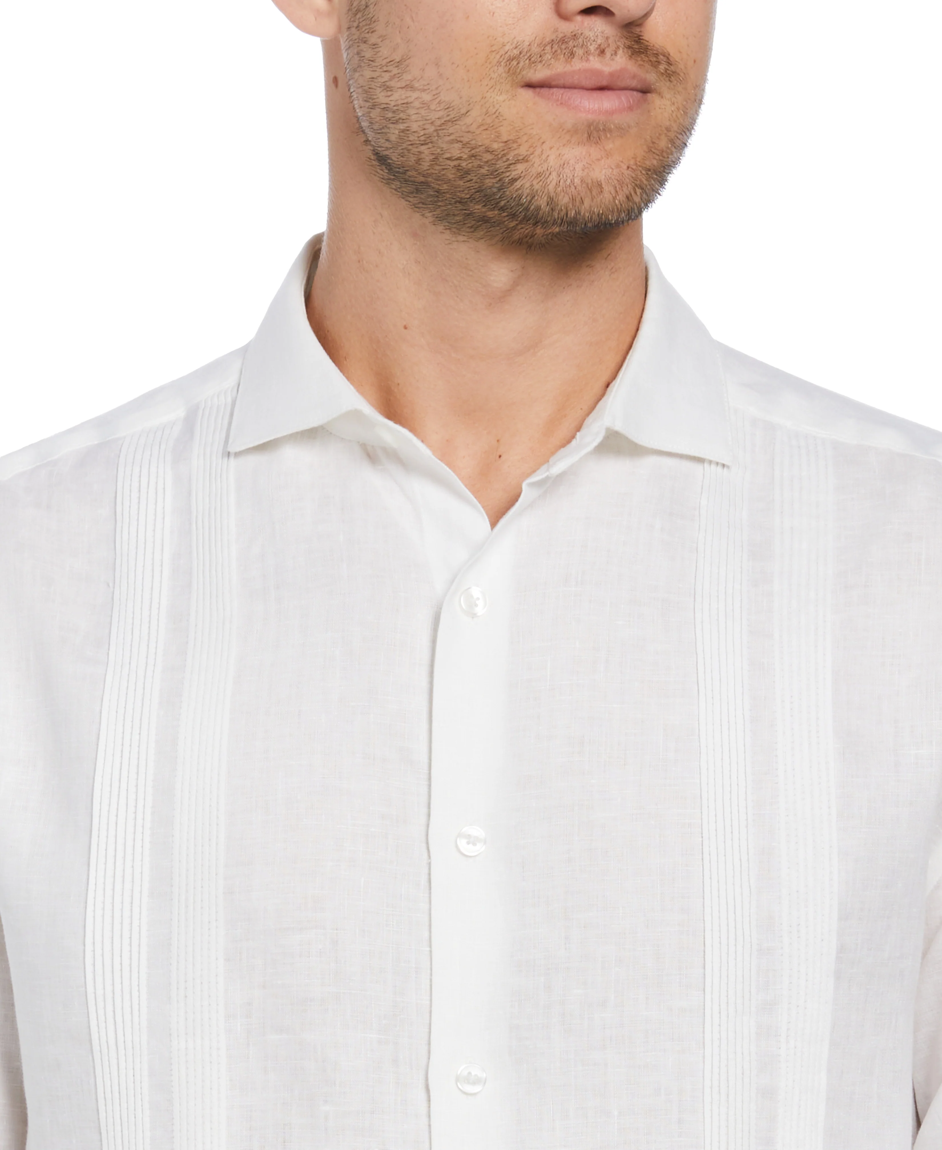 Linen Multi Pintuck Guayabera Shirt - Image 4