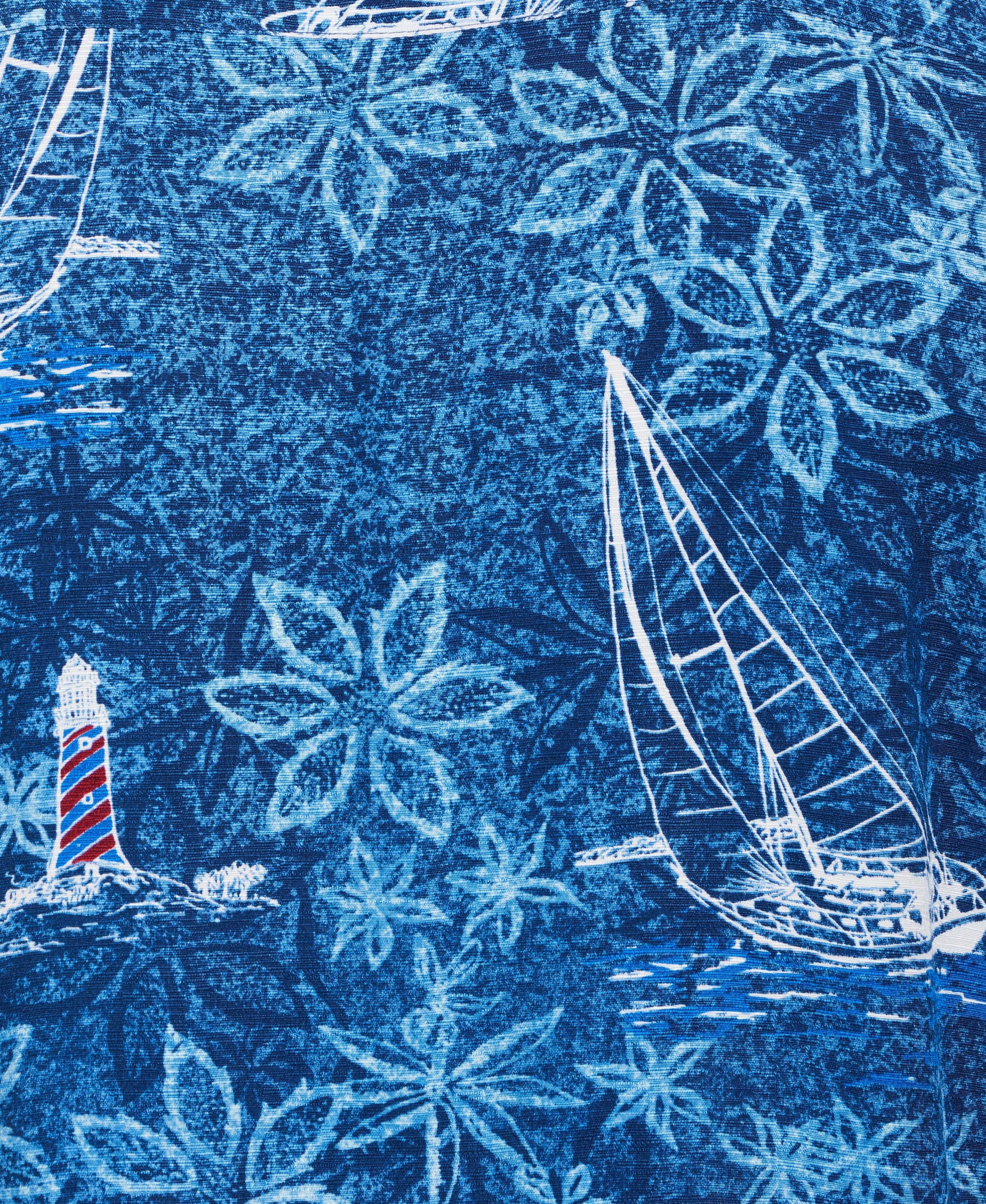 Big & Tall Nautical Tropical Print Shirt - Image 4