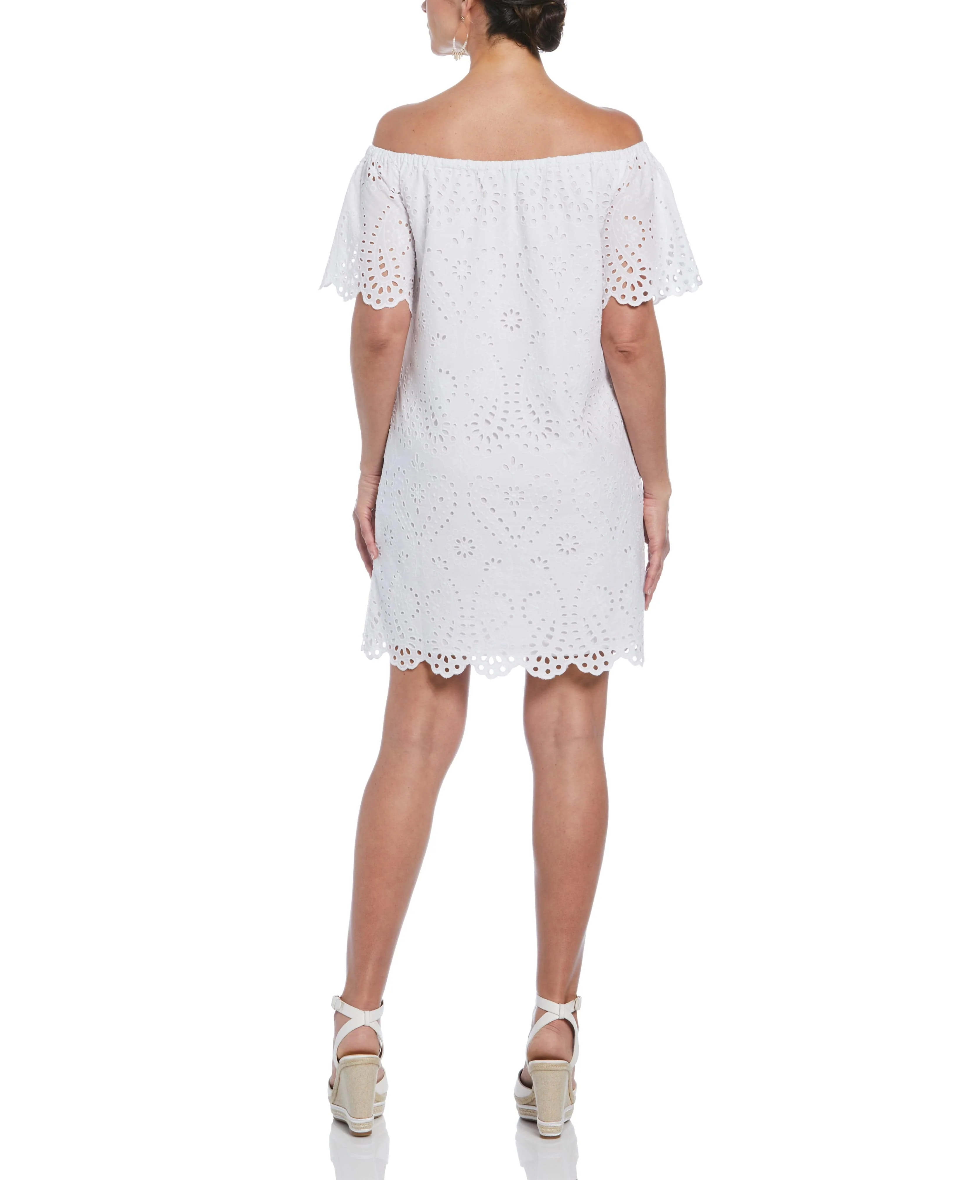 Off-Shoulder Embroidered Eyelet Dress - Image 2
