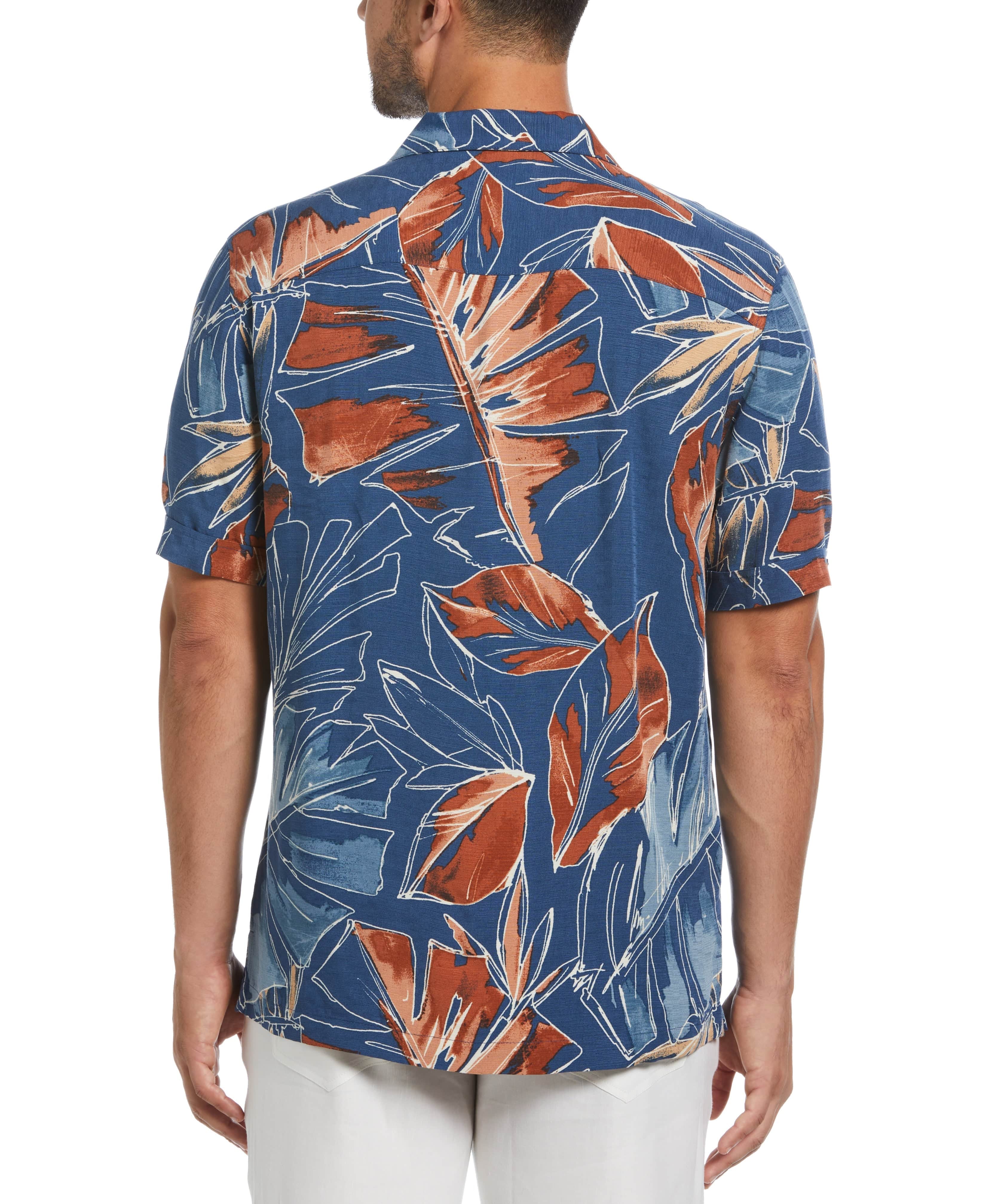 Oversized Tropical Sketch Print Shirt - Image 3