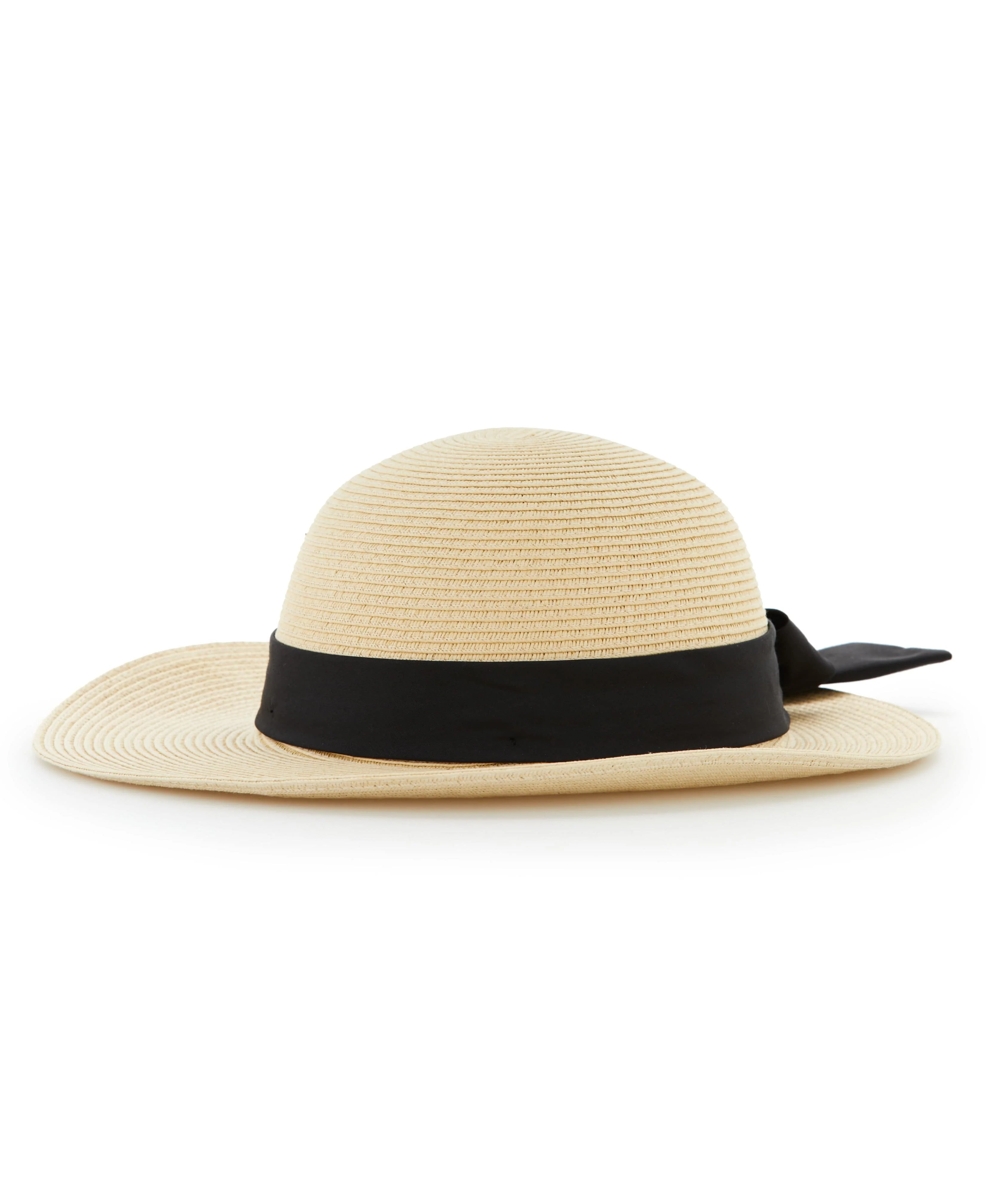Paper Braid Women Hat W/ Ribbon - Image 2