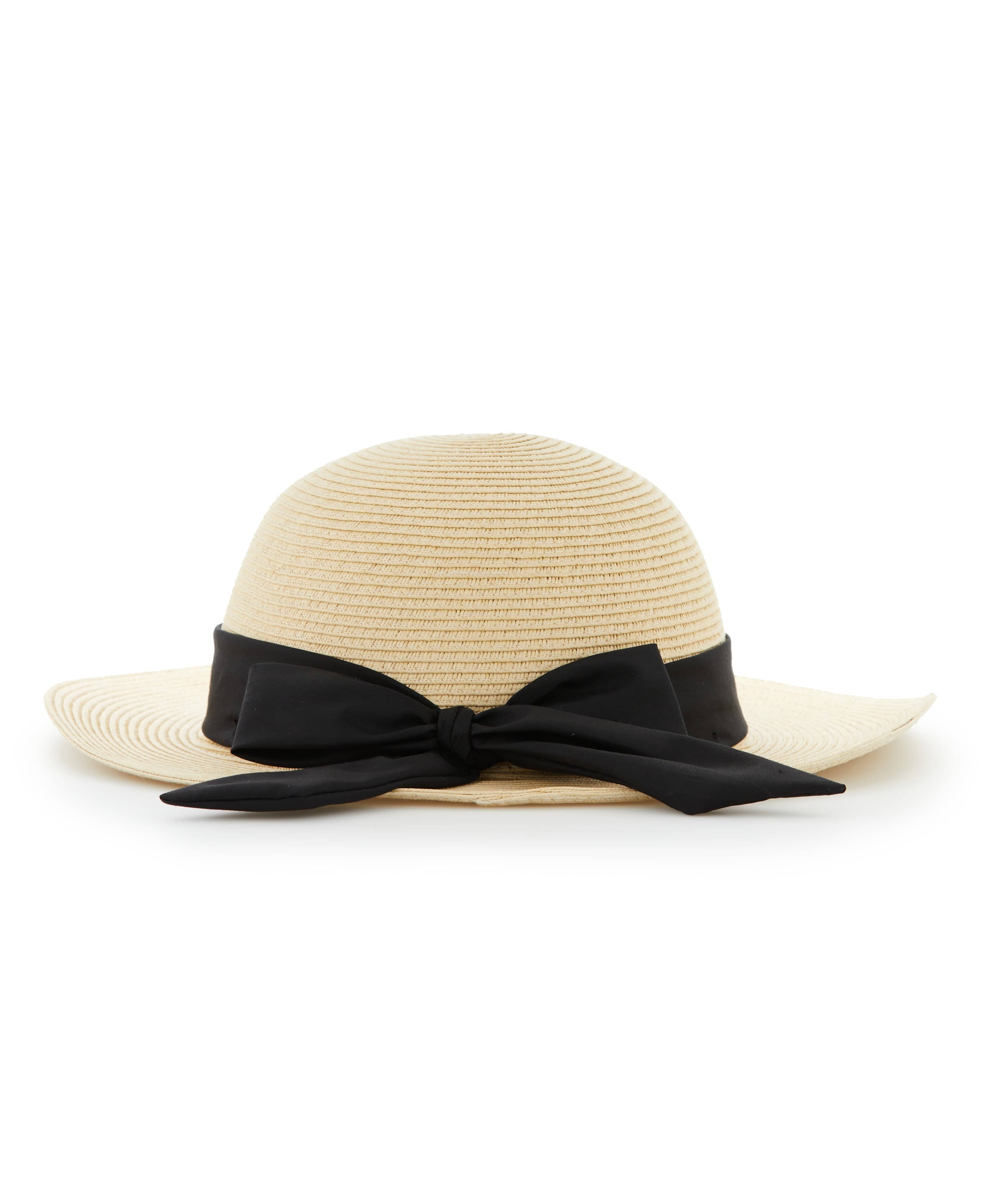 Paper Braid Women Hat W/ Ribbon - Image 4