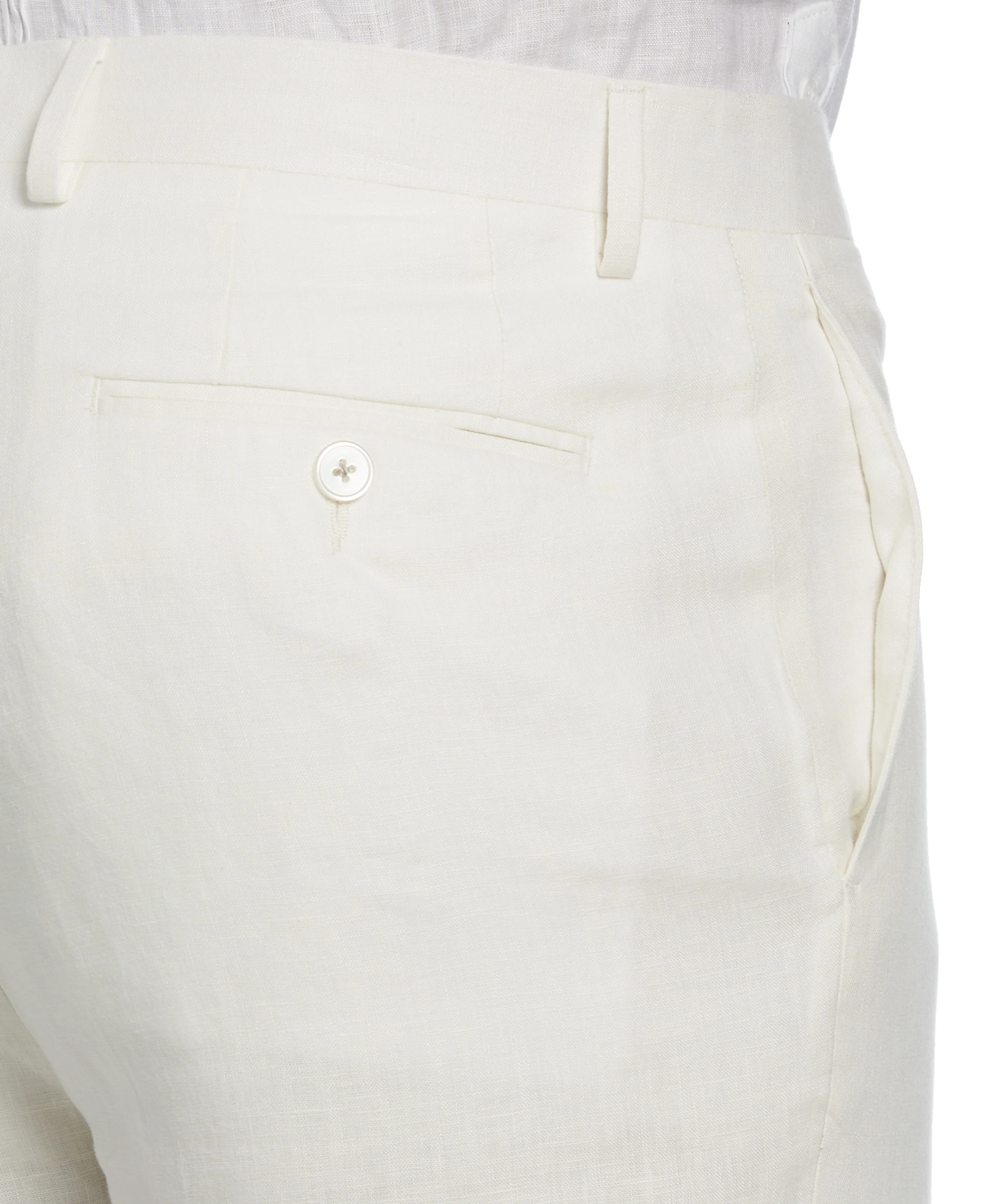 100% Linen Solid Flat Front Pant - Image 3