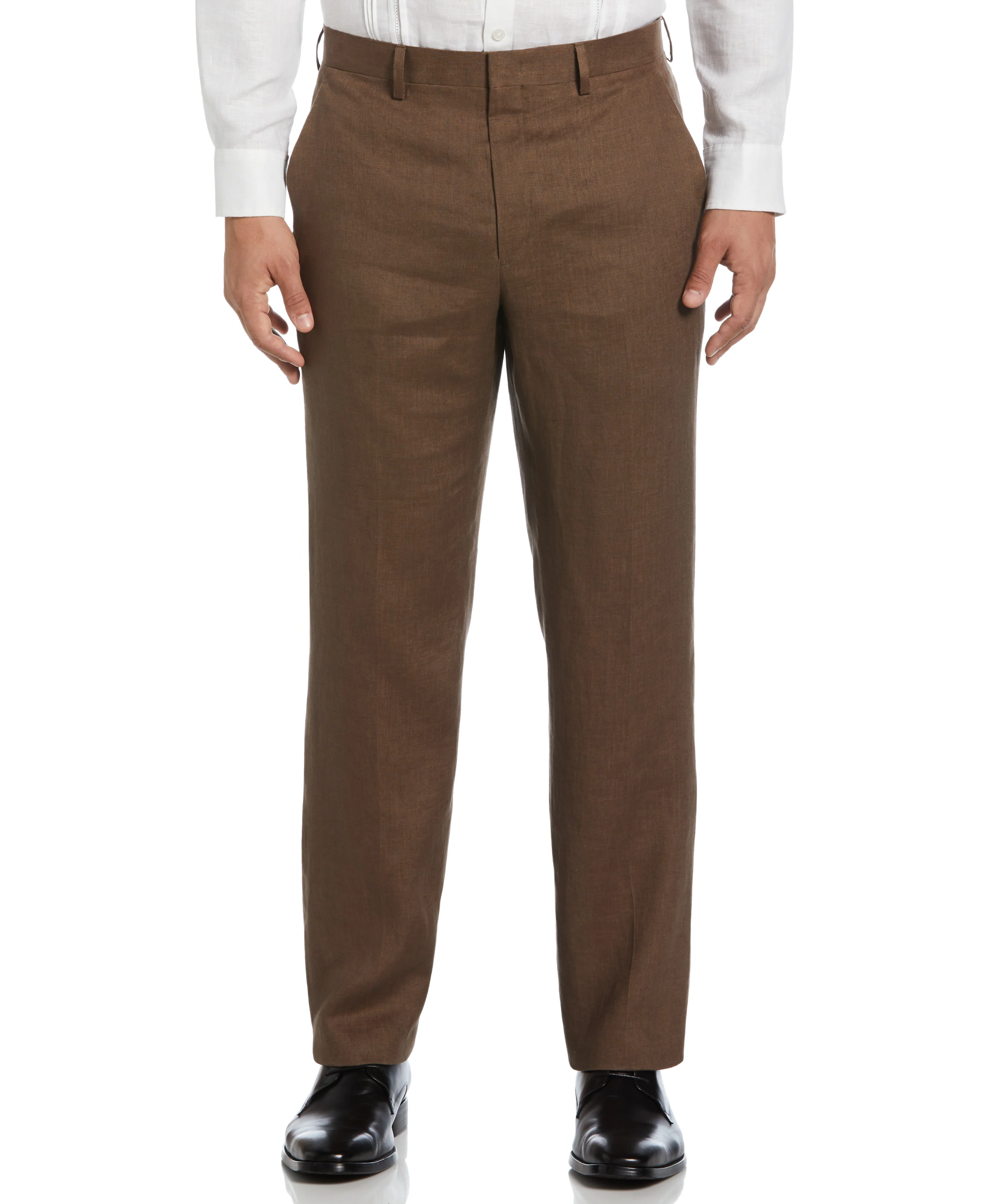 100% Linen Solid Flat Front Pant - Image 4