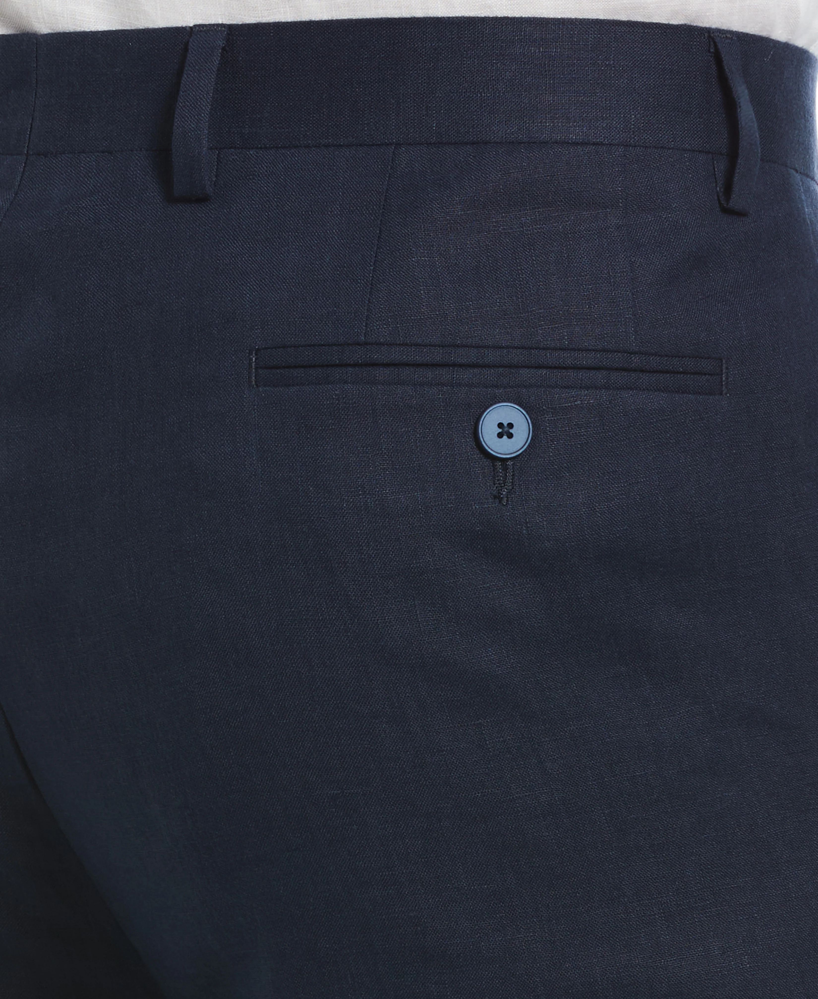 100% Linen Solid Flat Front Pant - Image 3
