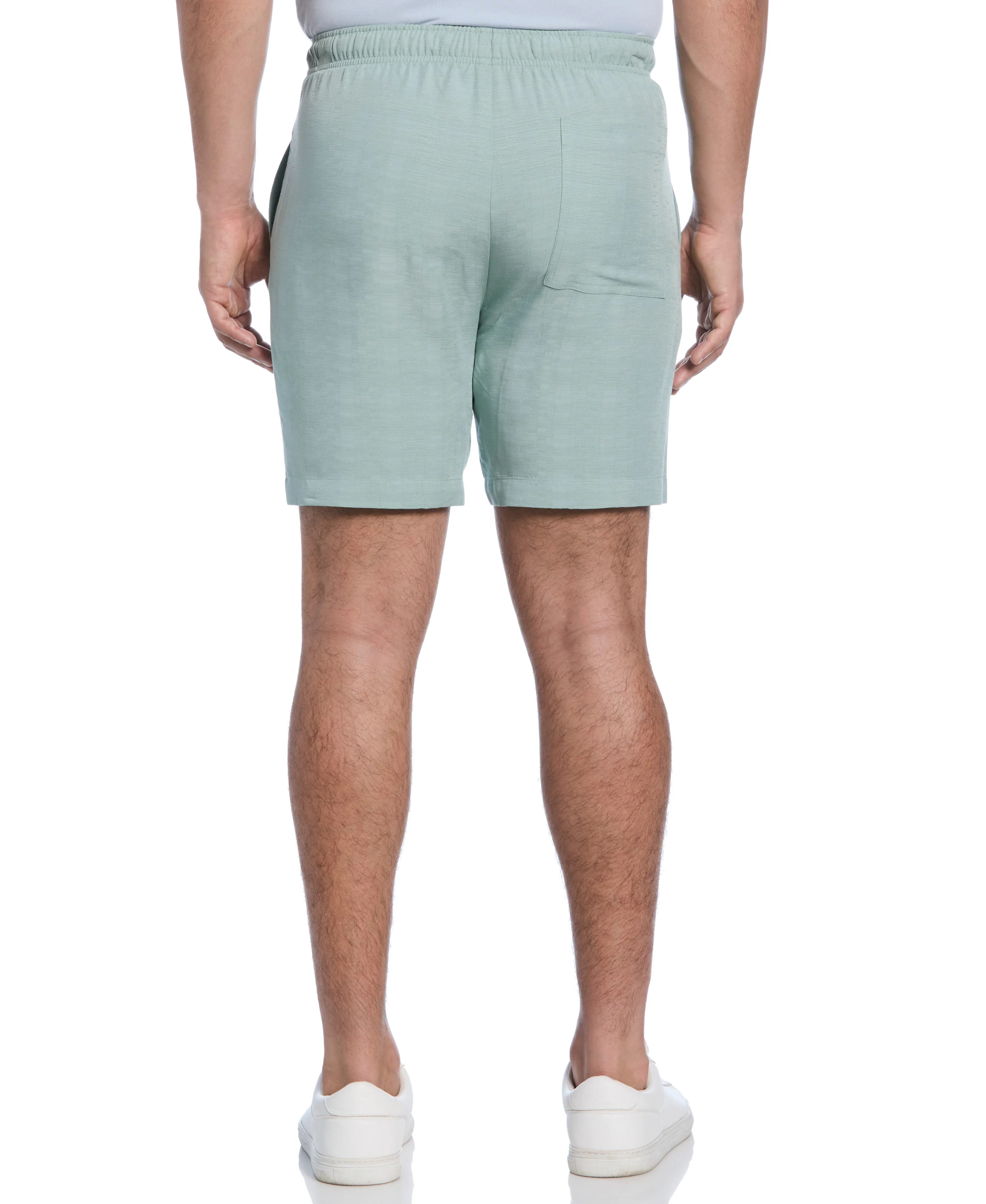 Solid Textured Pull On Drawstring Shorts - Image 8