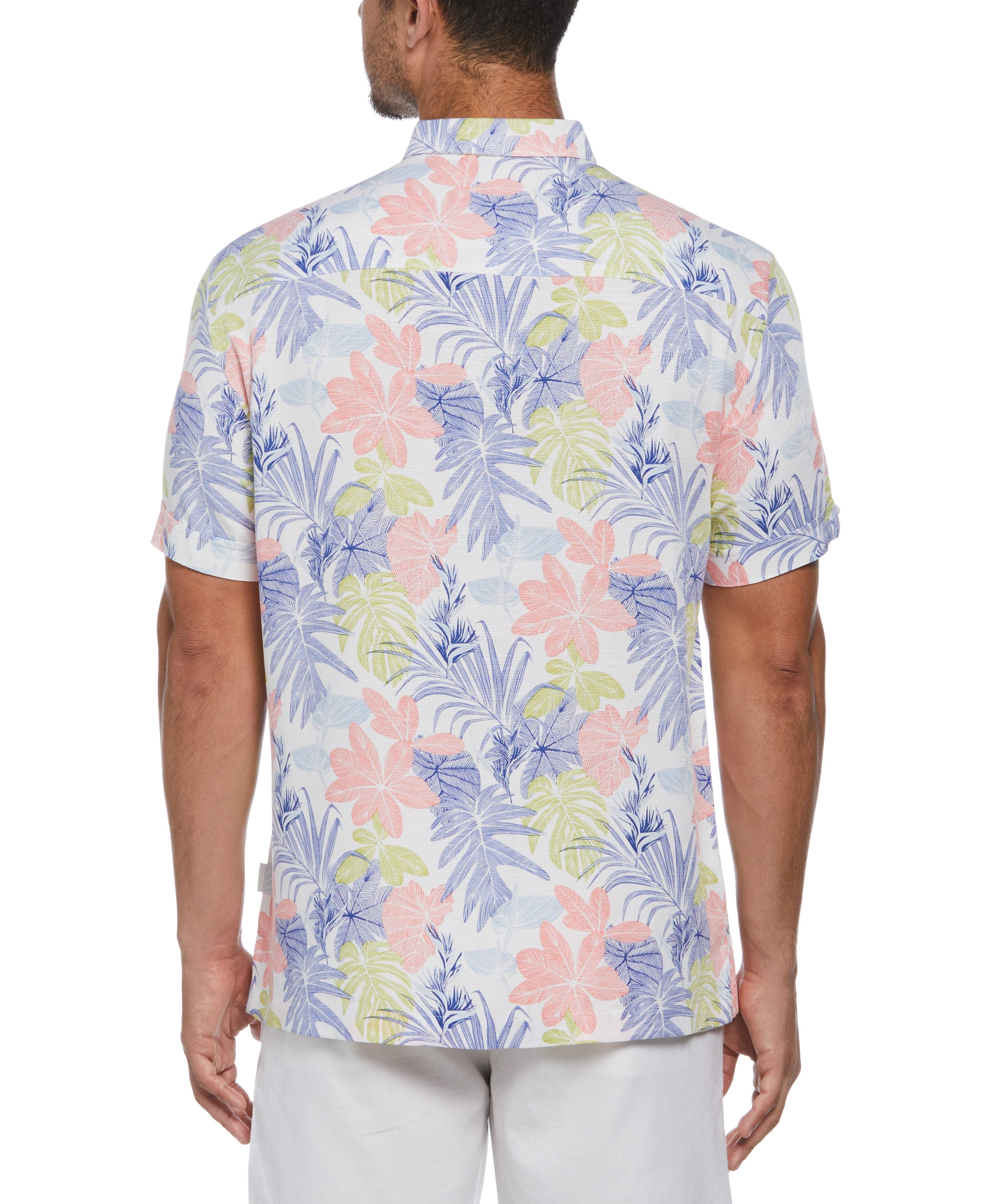 Textured Floral Leaf Print Shirt - Image 2