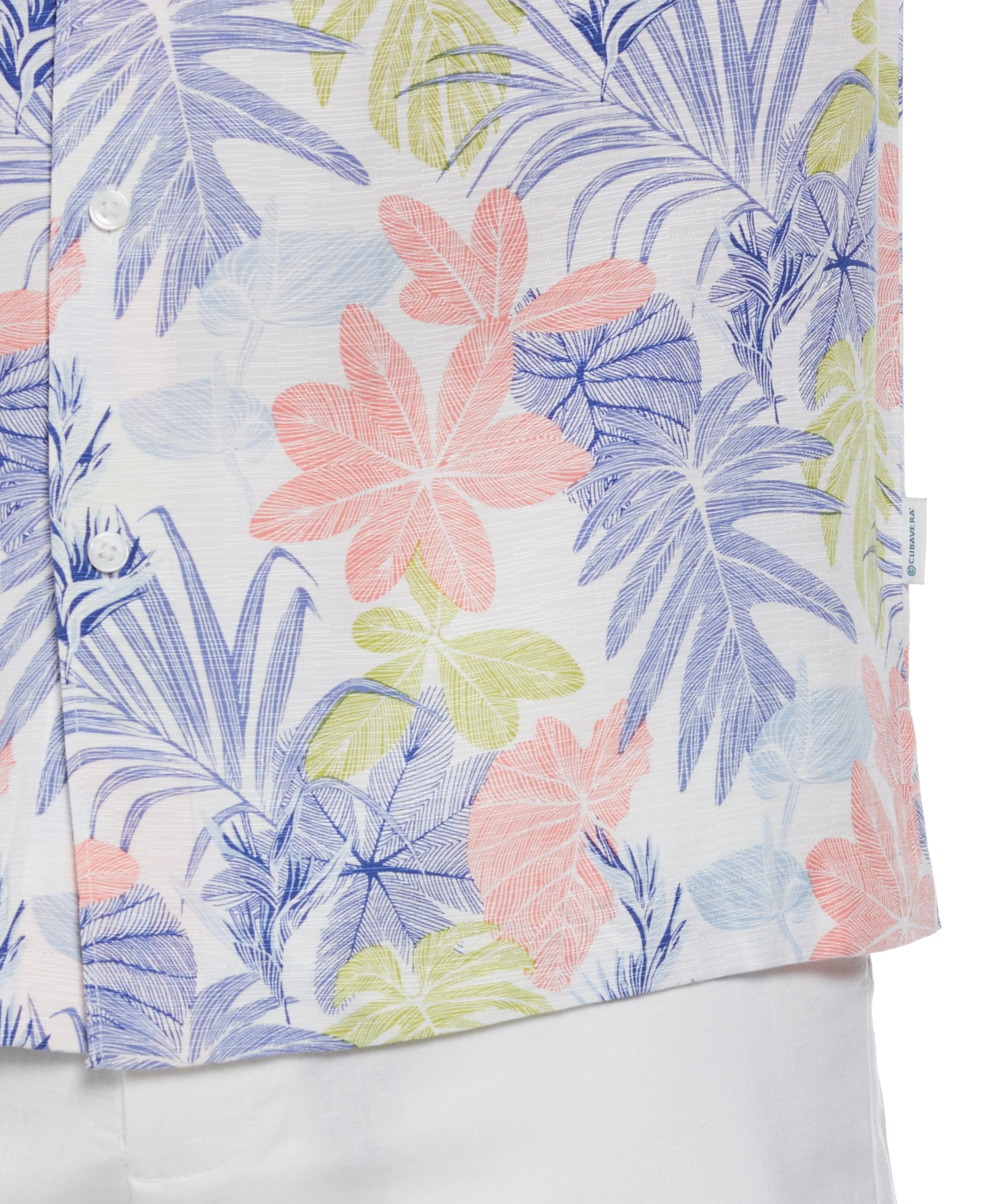 Big & Tall Textured Floral Leaf Print Shirt - Image 4