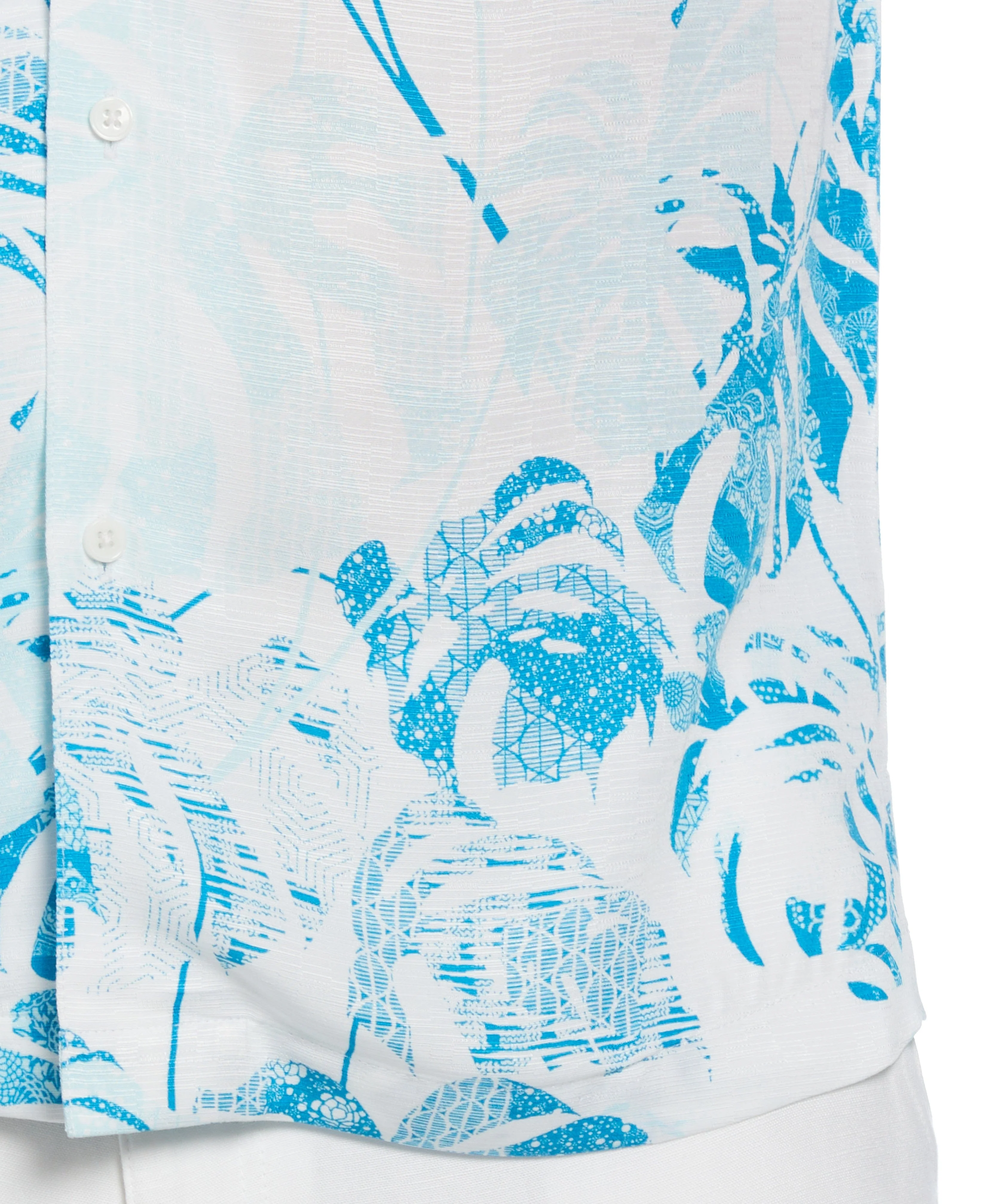 Textured Geometric Palm Print Shirt - Image 5