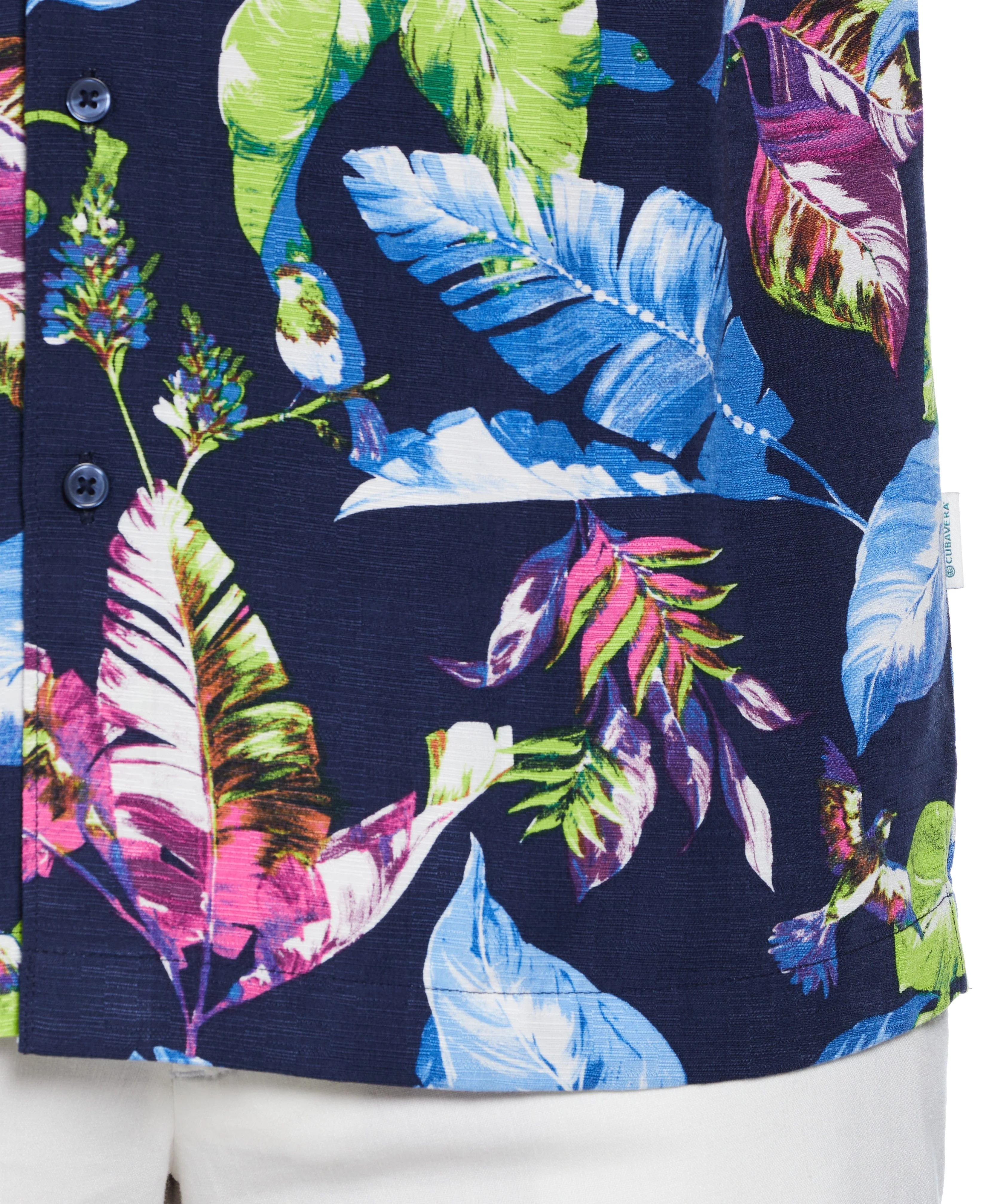 Big & Tall Textured Leaf Print Shirt - Image 3