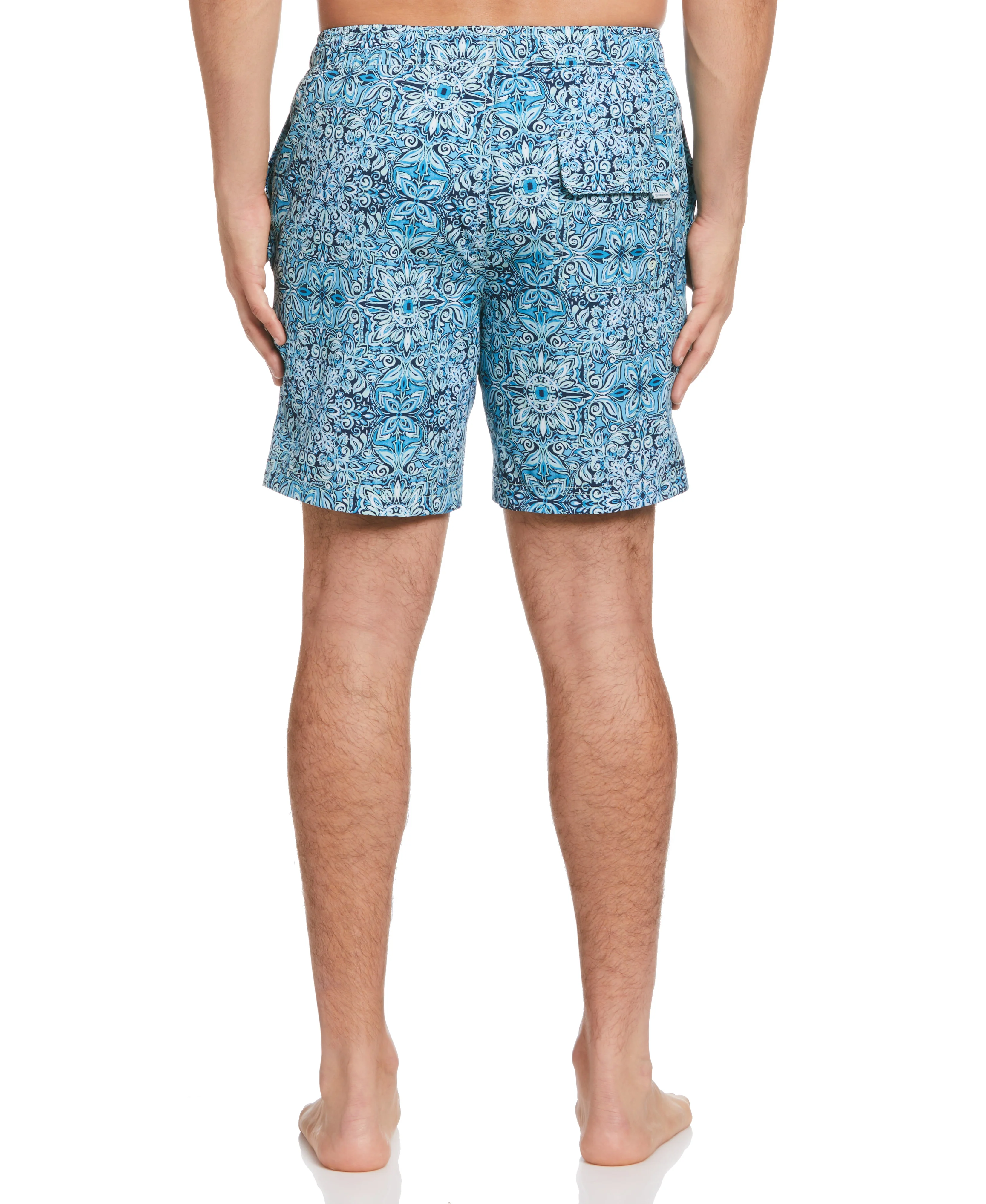 Tile Print 7" Swim Trunks - Image 2