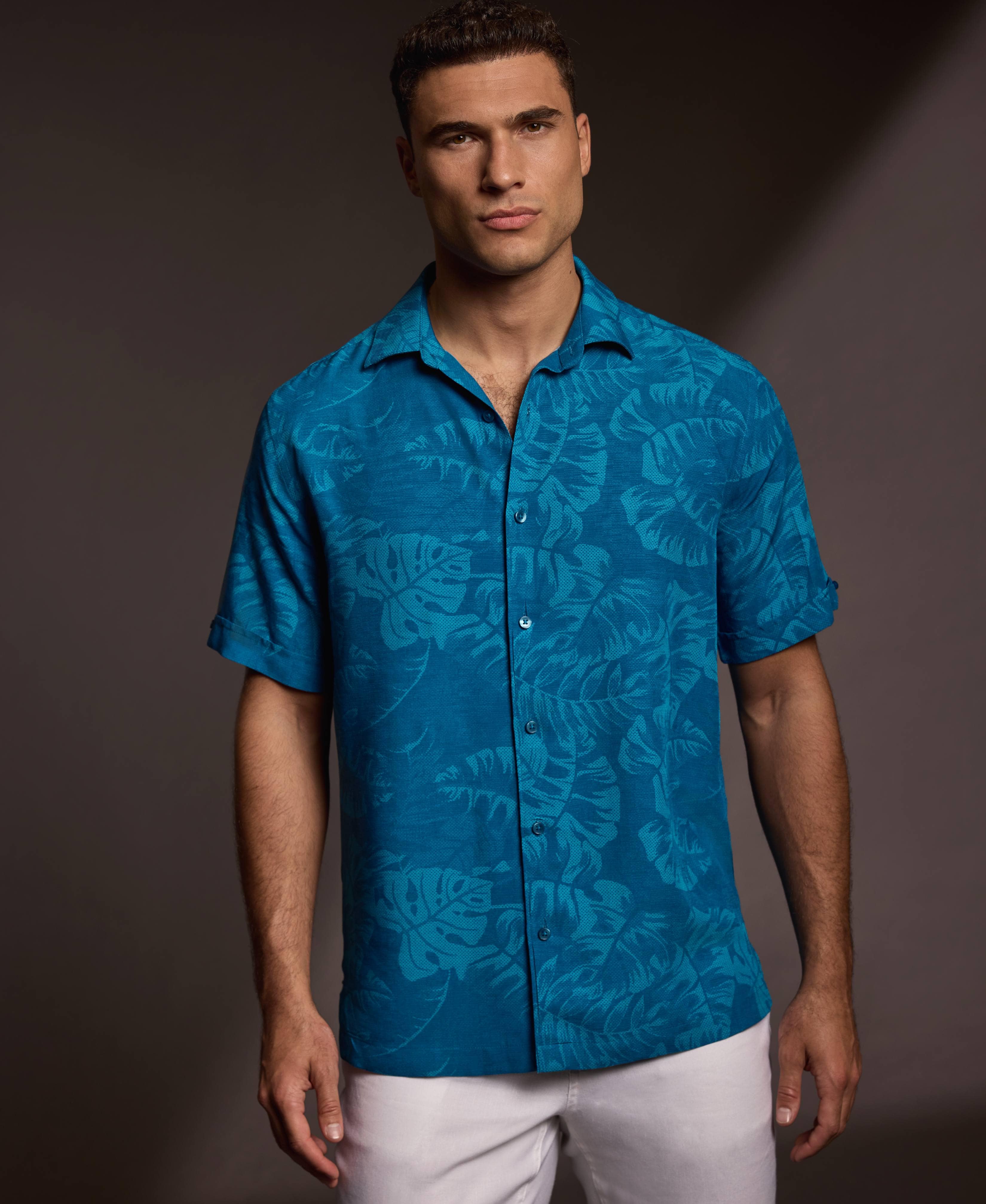 Tropical Leaves Print Shirt - Image 2